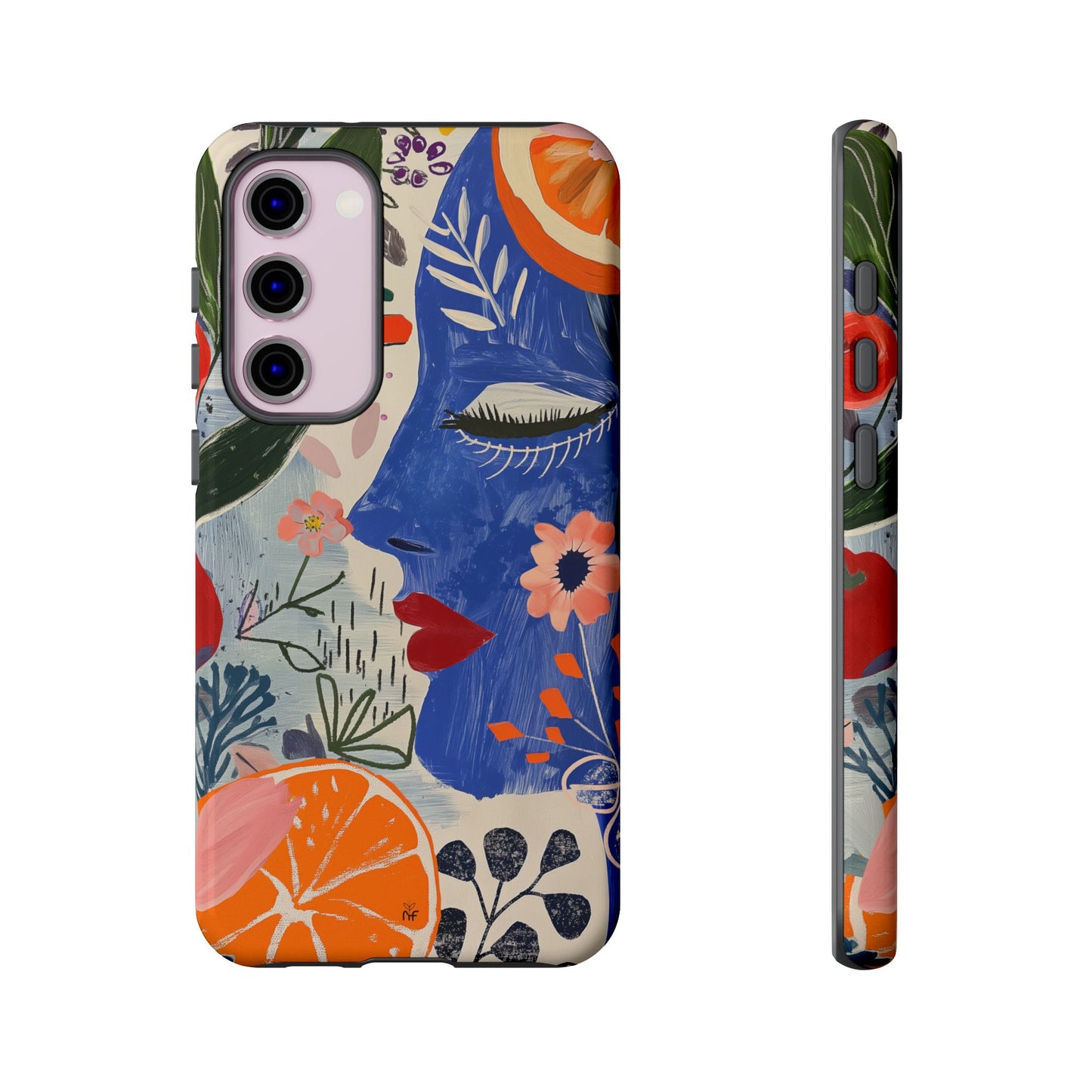 Vibrant Abstract Face & Floral Phone Case – Artistic Design for iPhone, Samsung, Google Pixel