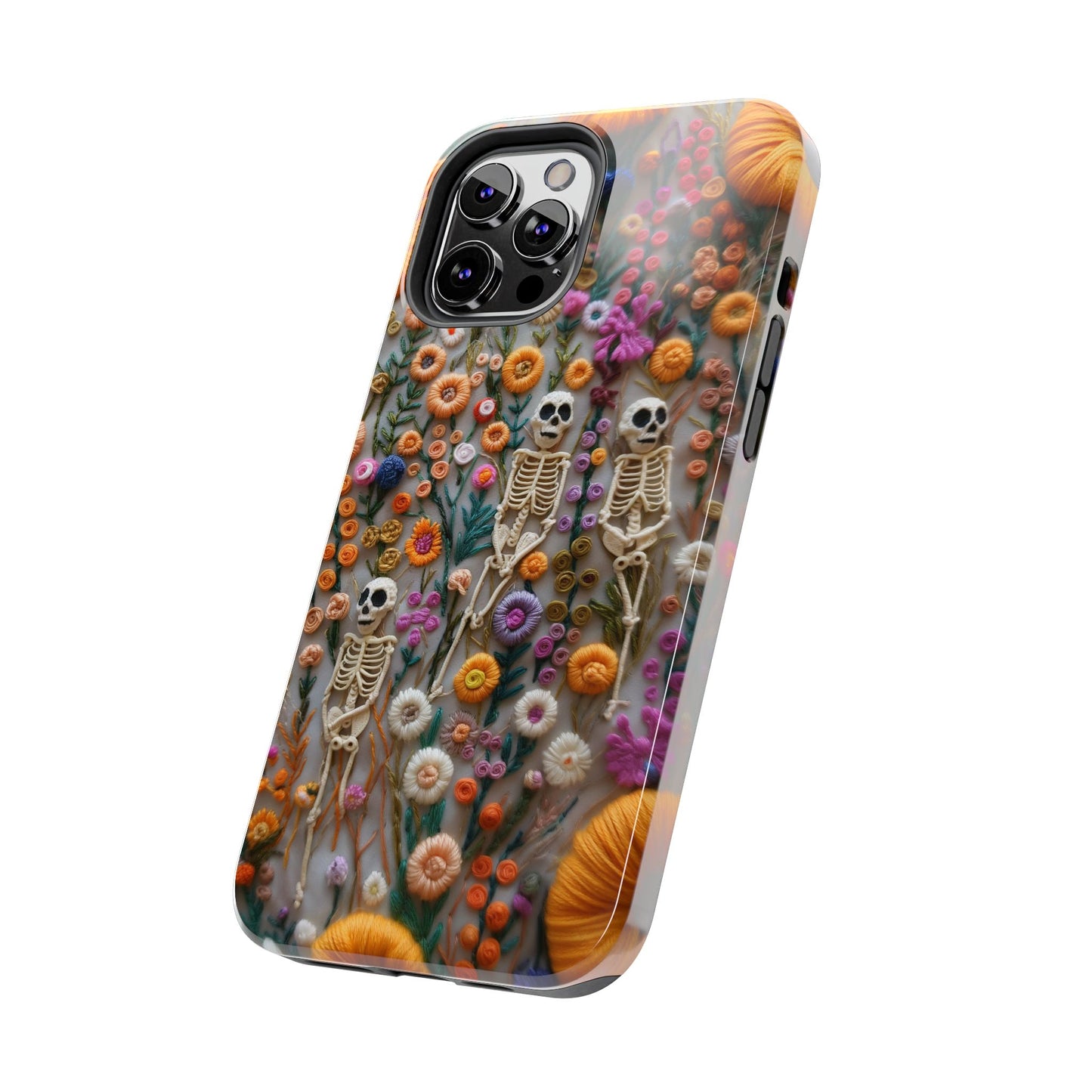 Vintage Skeletons in Floral Bloom Phone Case – Unique Artistic Design for iPhone, Samsung, Tough cases