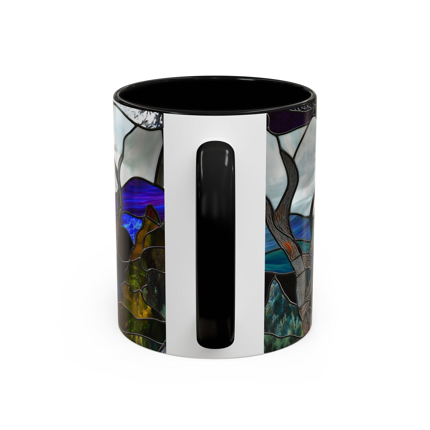 Stained Glass Mountains Mug Mountain Range Coffee Mug Outdoor Lover Gift Outdoor Designs Cup Adventure Mug Hiking Moutain Lover Gift 15oz