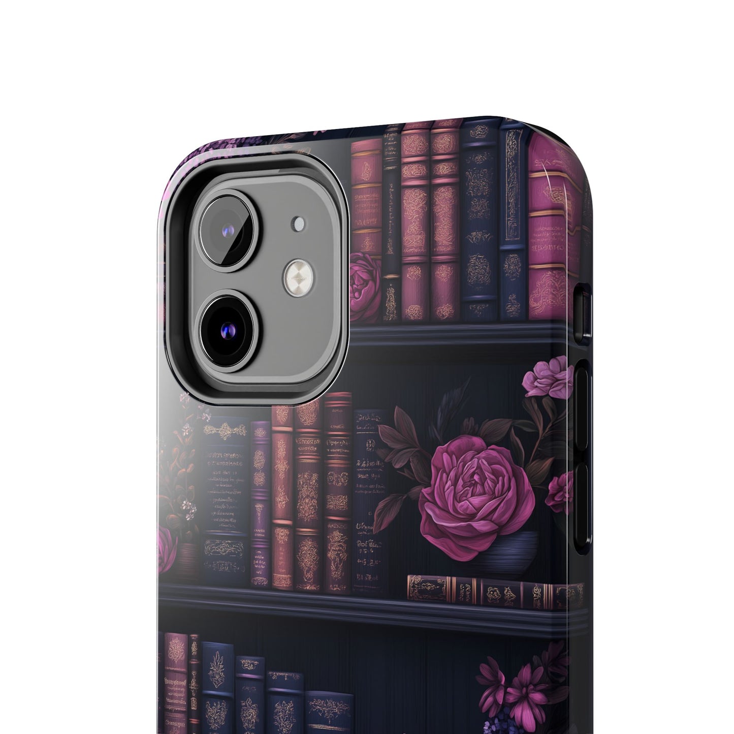 Goth dark academia books floral purple Phone
