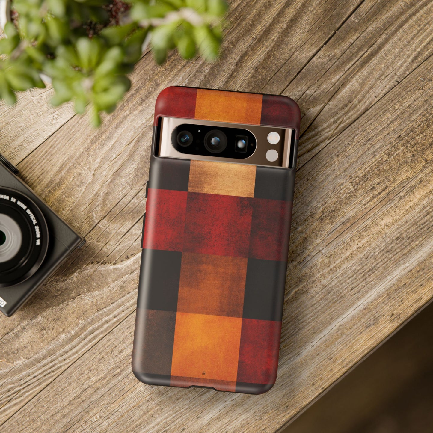 Rustic Plaid Pattern Phone Case – Cozy Fall Design for iPhone, Samsung, Google Pixel