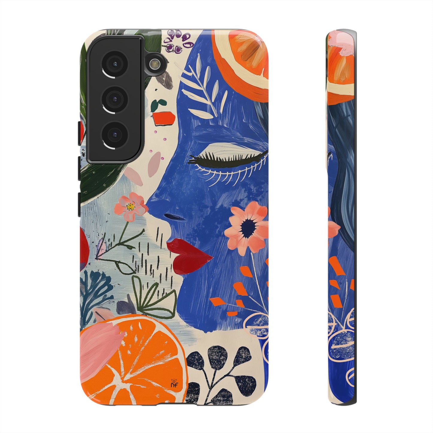 Vibrant Abstract Face & Floral Phone Case – Artistic Design for iPhone, Samsung, Google Pixel