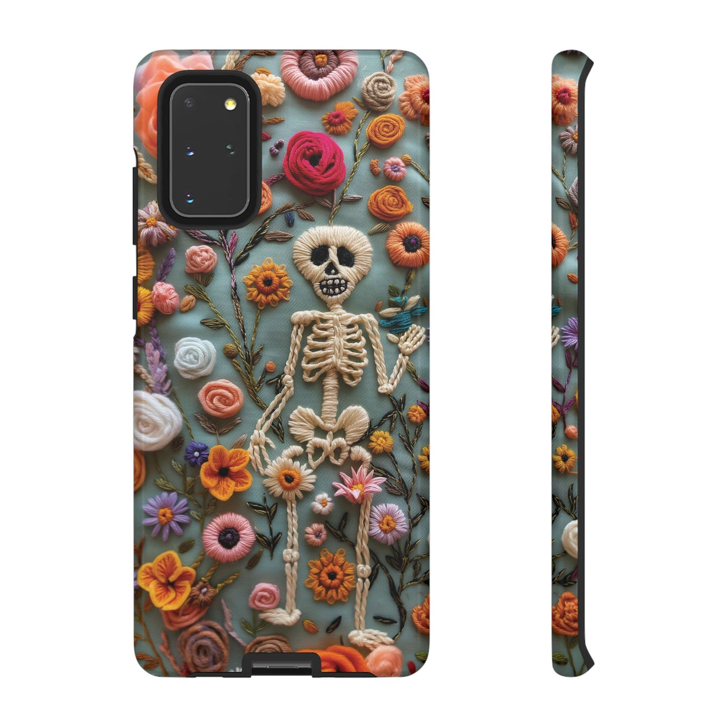 Gothic Floral Skeleton Phone Case – Unique Artistic Design for iPhone, Samsung, Google Pixel - NovaFlair