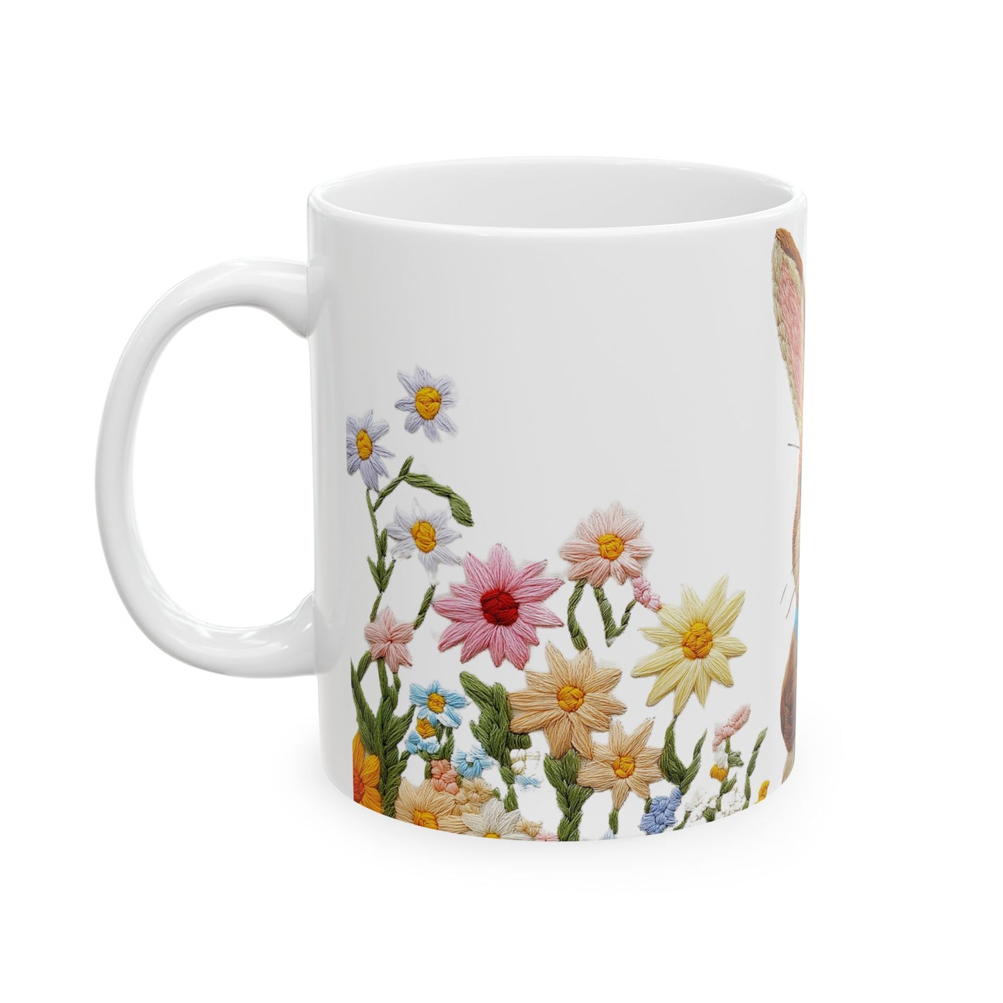 Embrace Spring with this Cute Bunny Ceramic Mug, Ideal Gift for Animal Enthusiasts, 11oz or 15oz Options