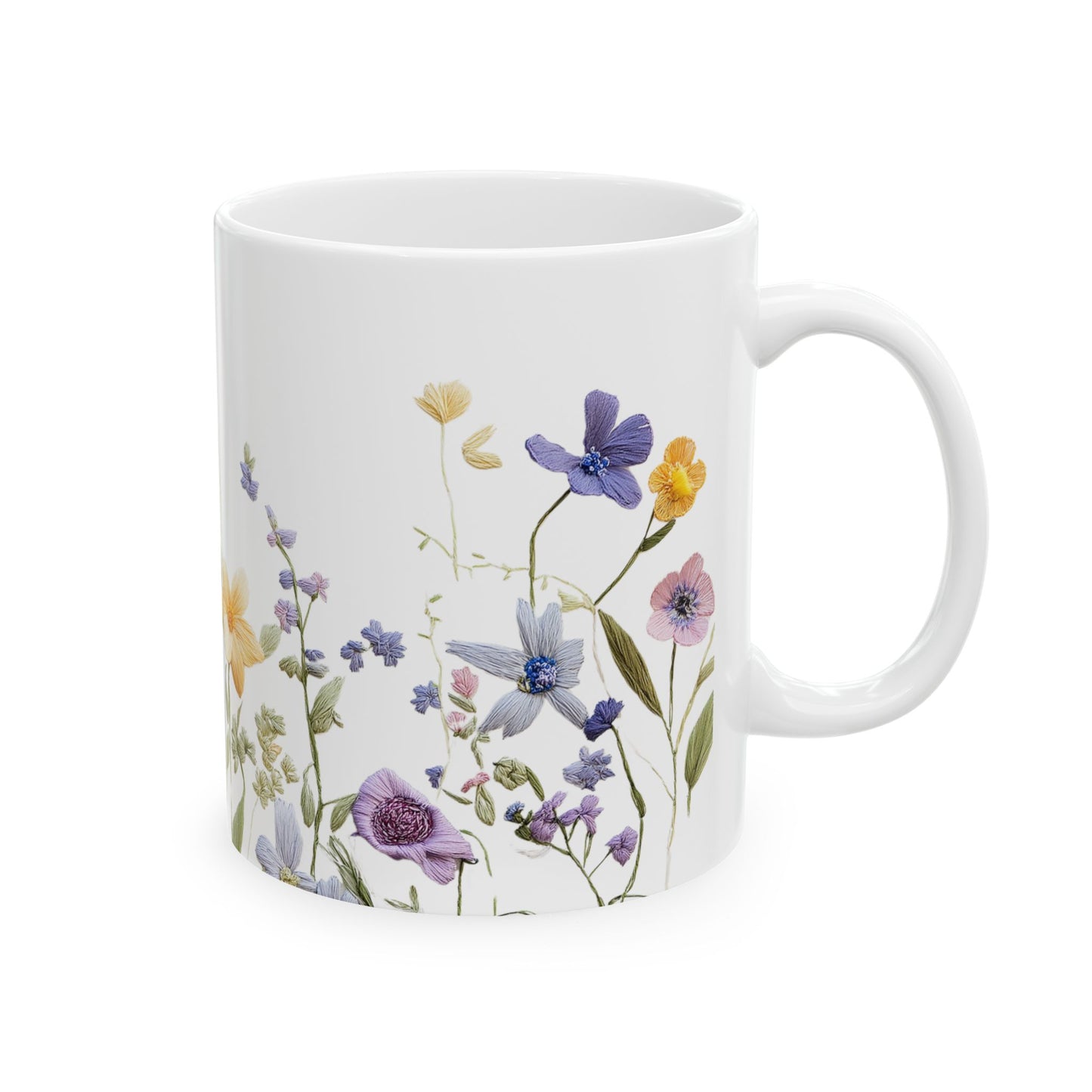 Floral Ceramic Coffee Mug - Elegant Flower Design for Nature Lovers, Gift for Her, Tea Lover's Mug, Home Decor, Mother's Day
