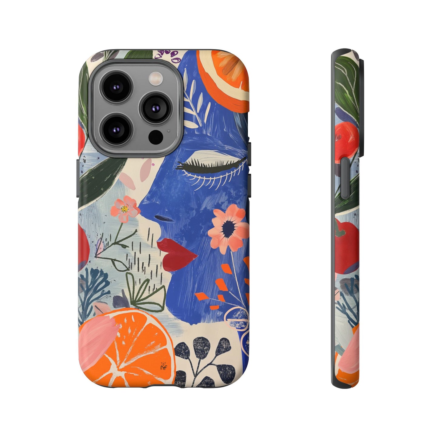 Vibrant Abstract Face & Floral Phone Case – Artistic Design for iPhone, Samsung, Google Pixel