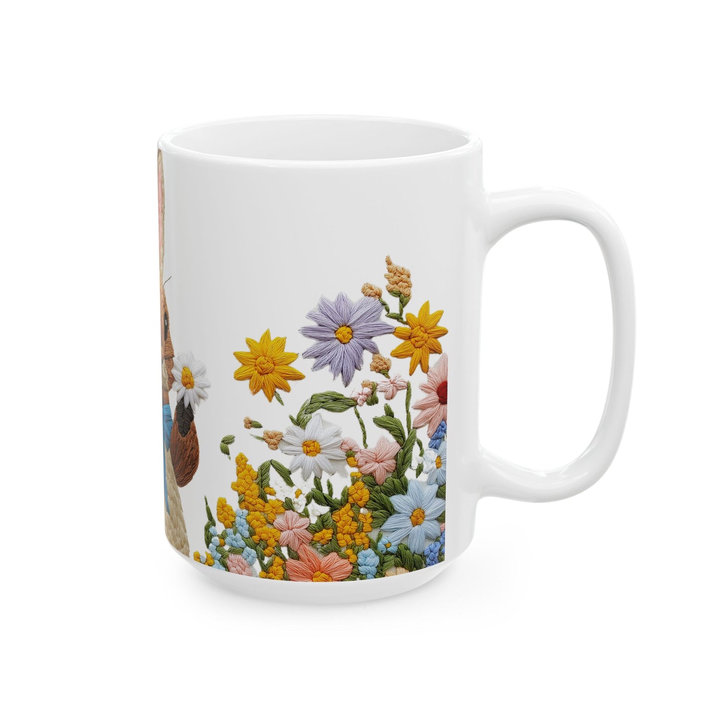 Embrace Spring with this Cute Bunny Ceramic Mug, Ideal Gift for Animal Enthusiasts, 11oz or 15oz Options