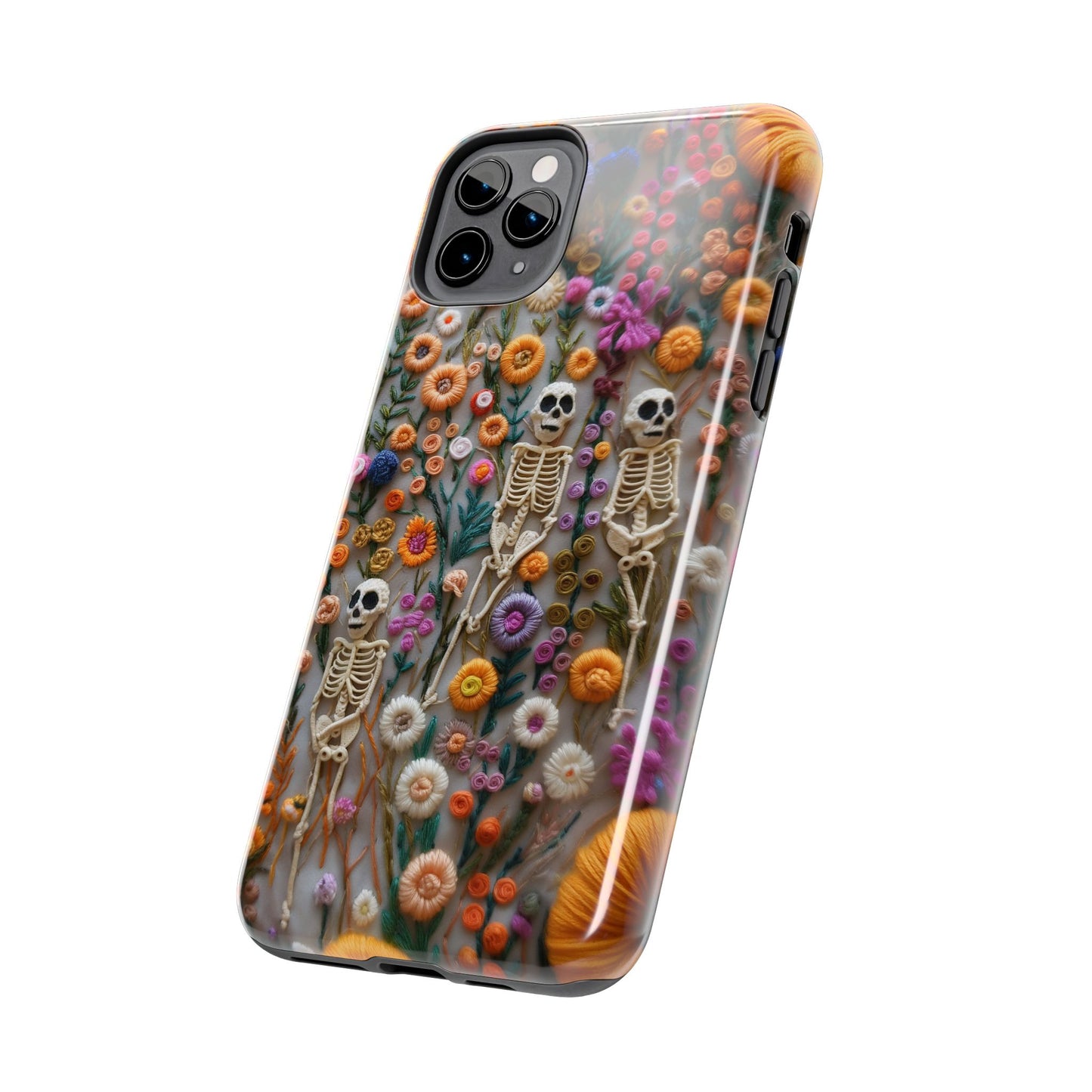 Vintage Skeletons in Floral Bloom Phone Case – Unique Artistic Design for iPhone, Samsung, Tough cases