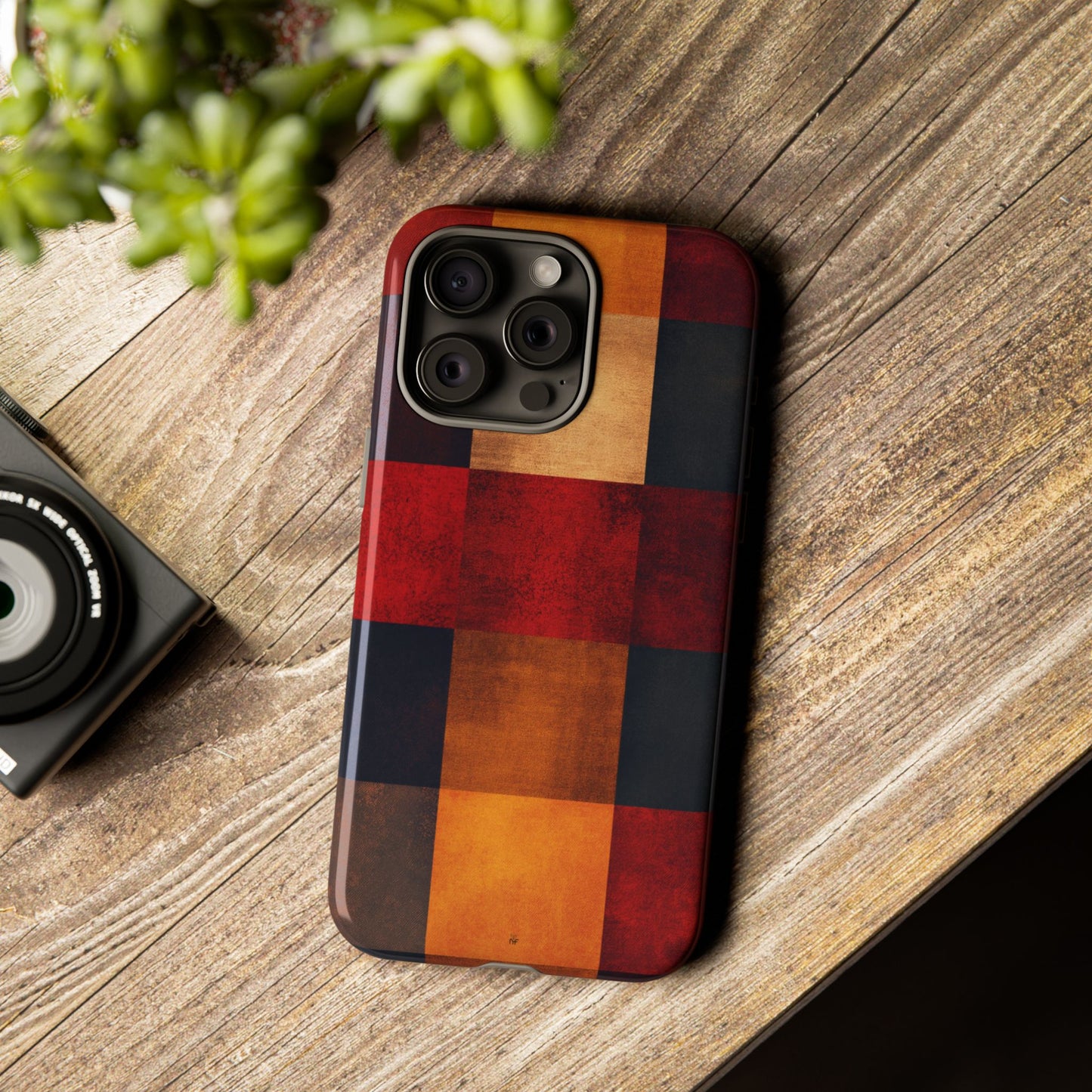 Rustic Plaid Pattern Phone Case – Cozy Fall Design for iPhone, Samsung, Google Pixel