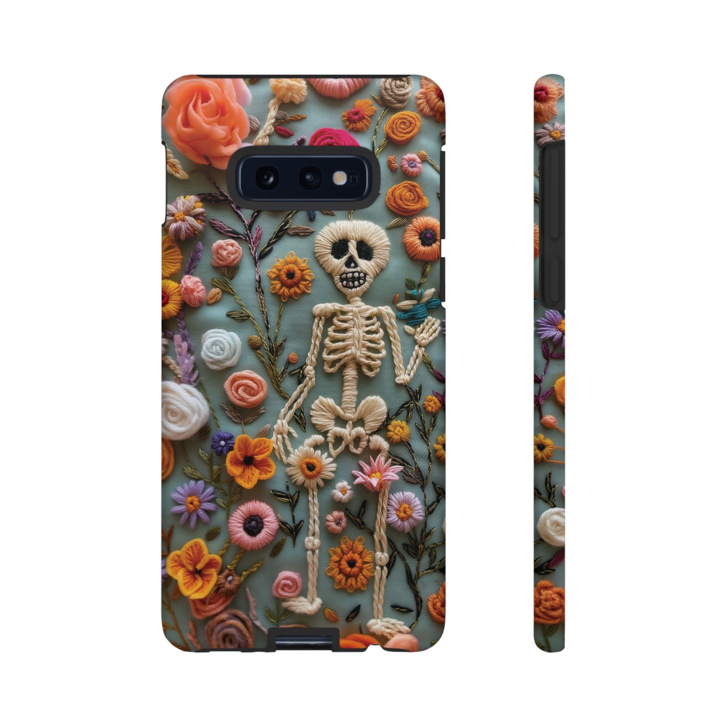 Gothic Floral Skeleton Phone Case – Unique Artistic Design for iPhone, Samsung, Google Pixel - NovaFlair