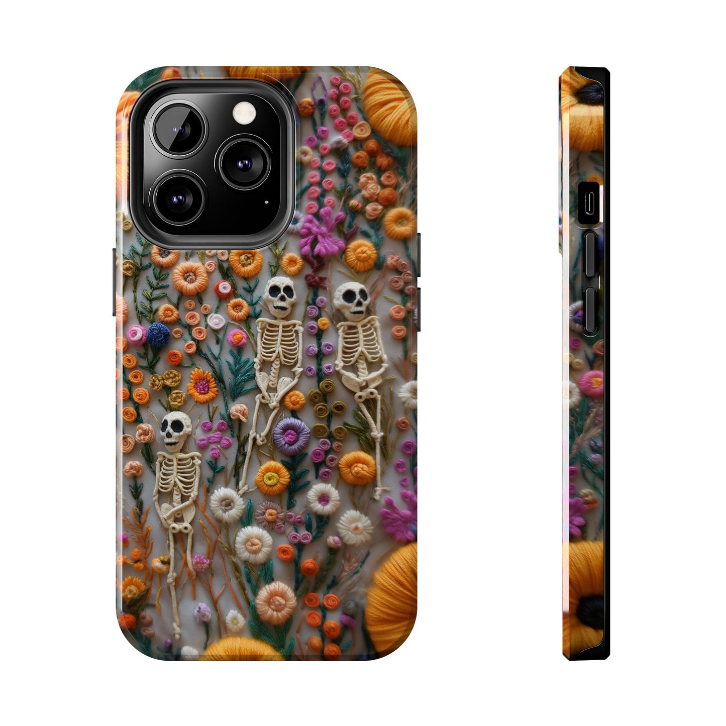 Vintage Skeletons in Floral Bloom Phone Case – Unique Artistic Design for iPhone, Samsung, Tough cases