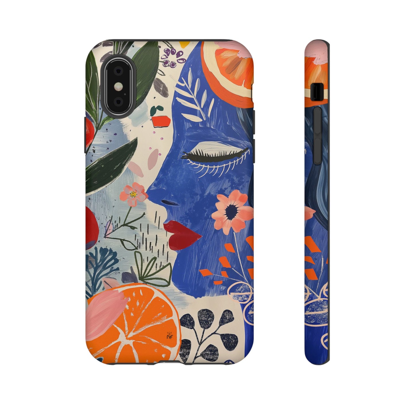 Vibrant Abstract Face & Floral Phone Case – Artistic Design for iPhone, Samsung, Google Pixel