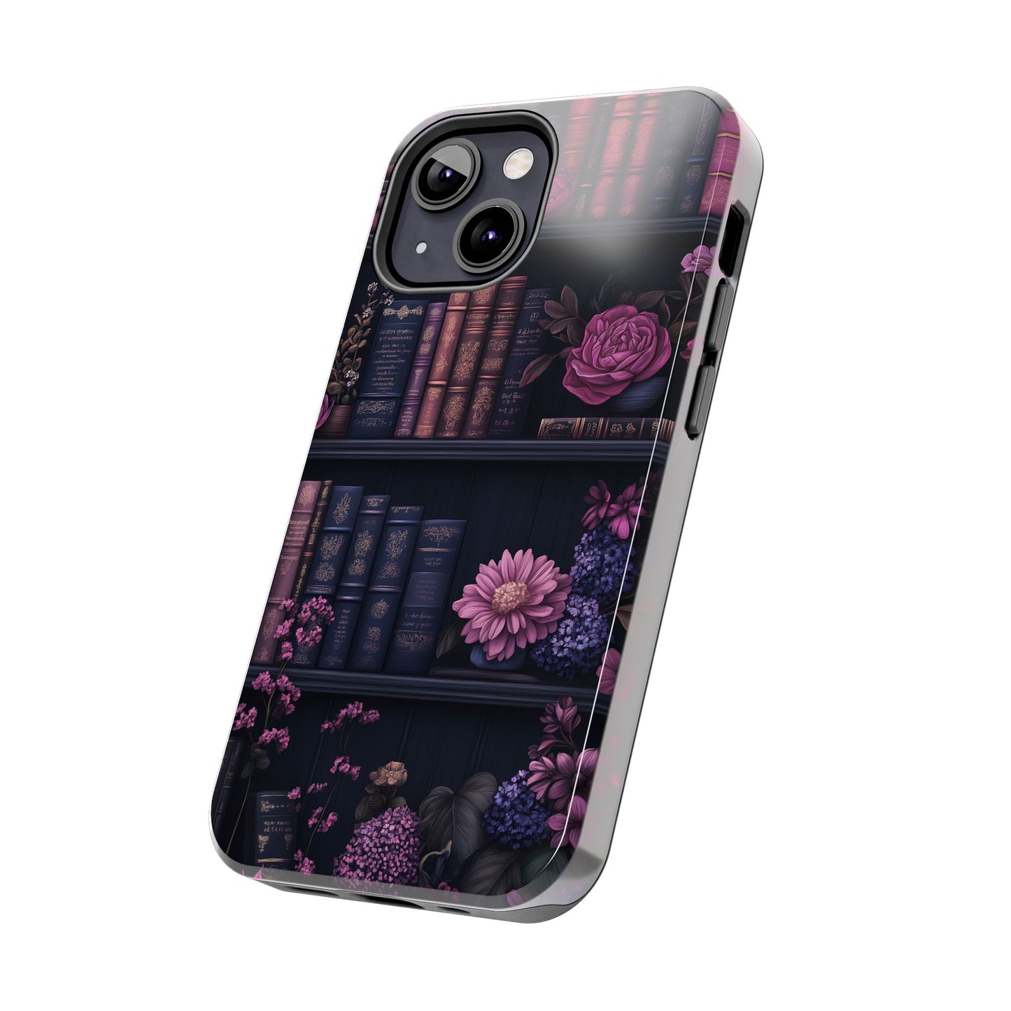 Goth dark academia books floral purple Phone