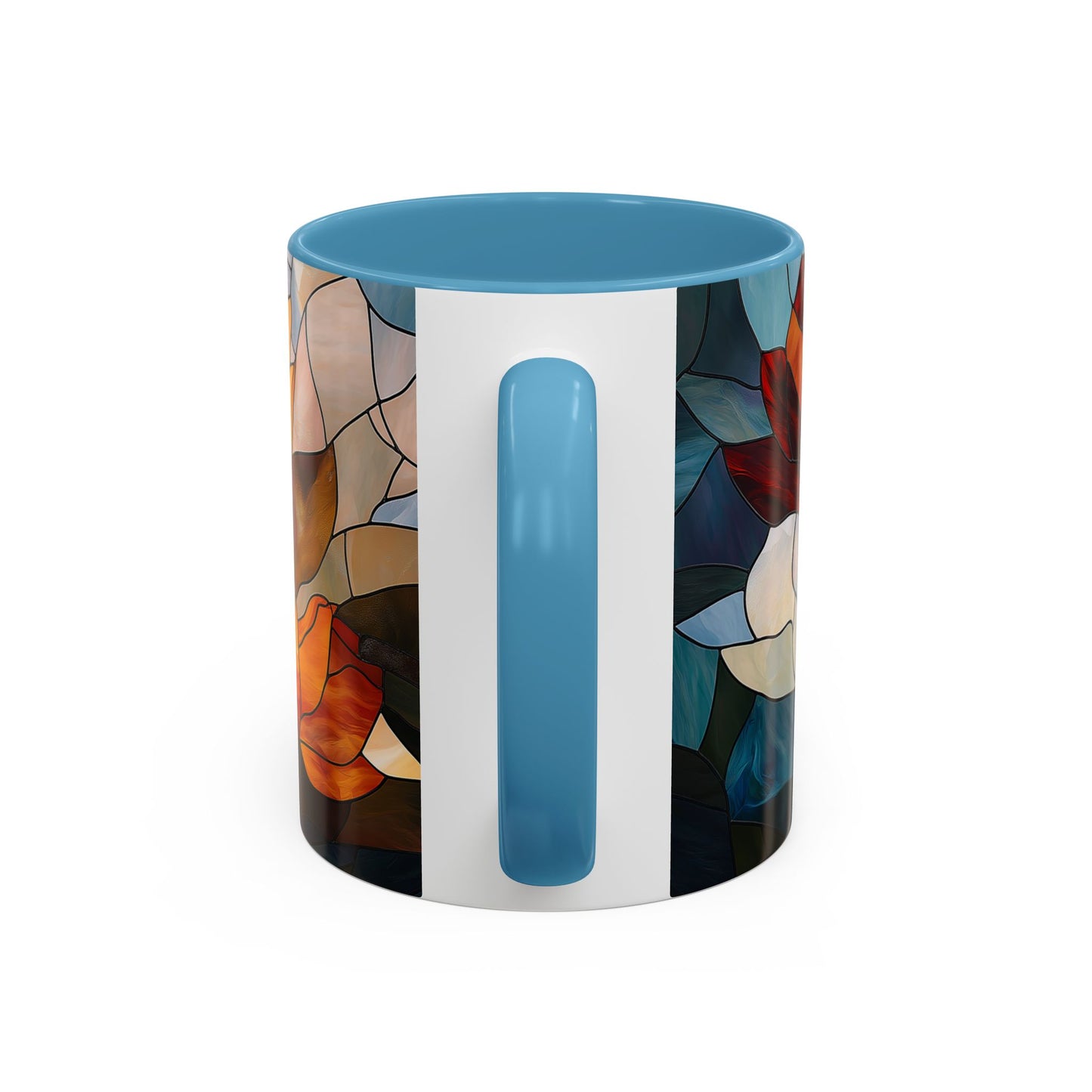 Stained Glass Floral Coffee Mug, Floral Art Drinkware, Gift for Flower Lovers, Home Decor, Mother's Day Present