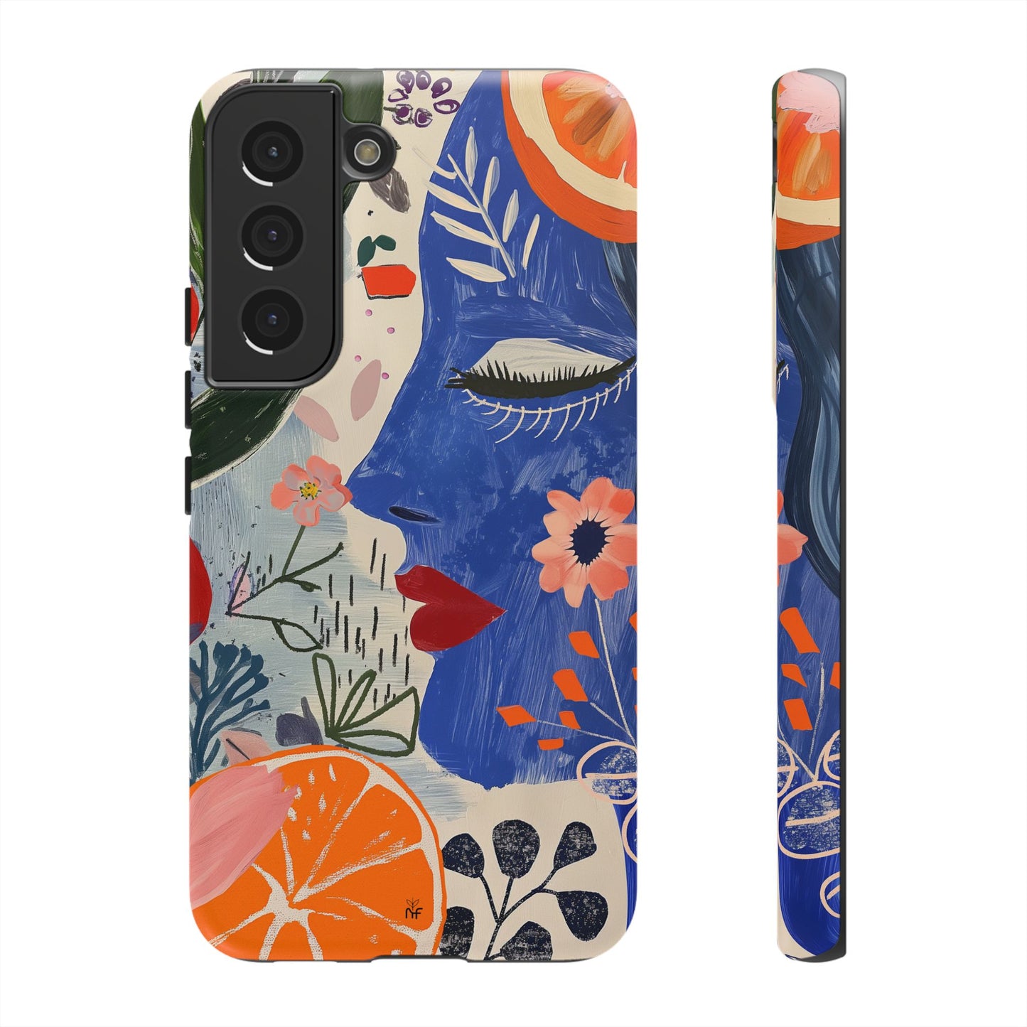 Vibrant Abstract Face & Floral Phone Case – Artistic Design for iPhone, Samsung, Google Pixel