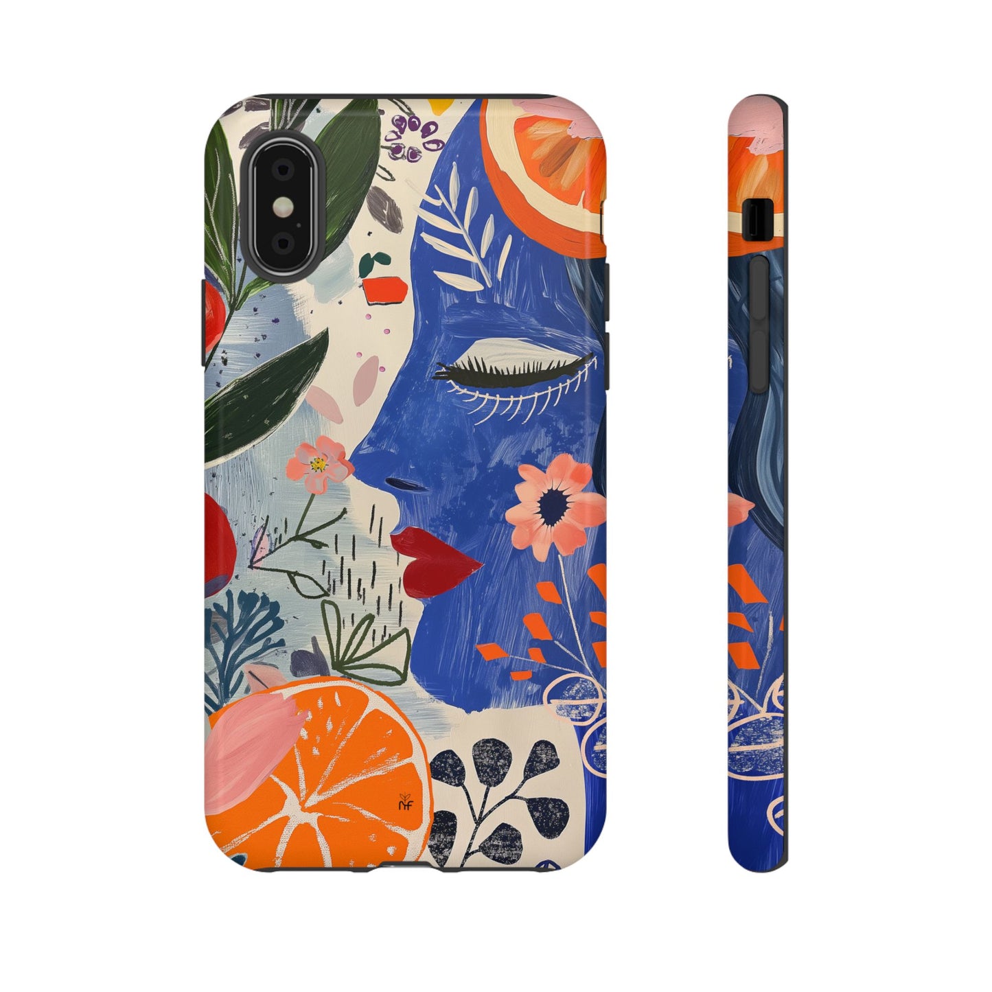 Vibrant Abstract Face & Floral Phone Case – Artistic Design for iPhone, Samsung, Google Pixel