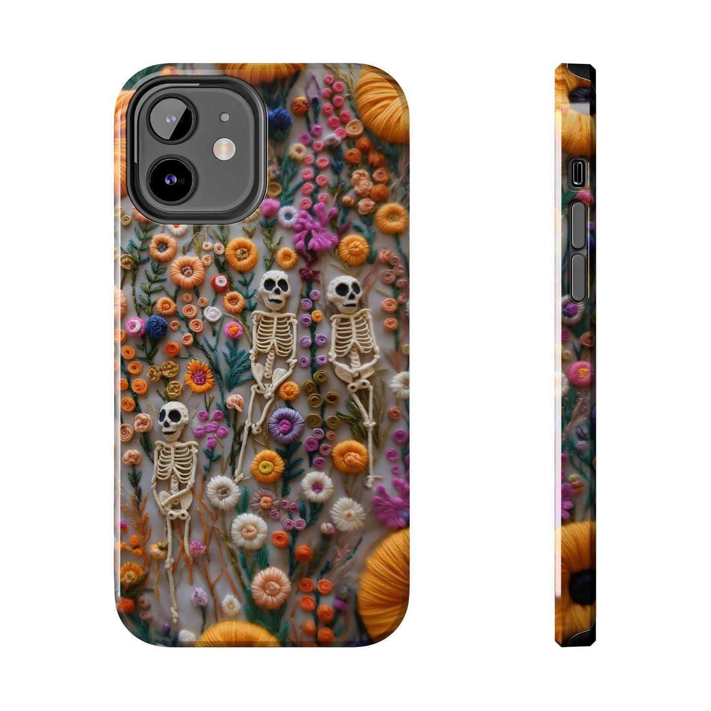 Vintage Skeletons in Floral Bloom Phone Case – Unique Artistic Design for iPhone, Samsung, Tough cases