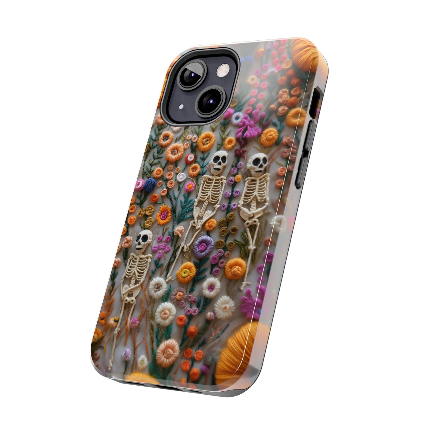 Vintage Skeletons in Floral Bloom Phone Case – Unique Artistic Design for iPhone, Samsung, Tough cases