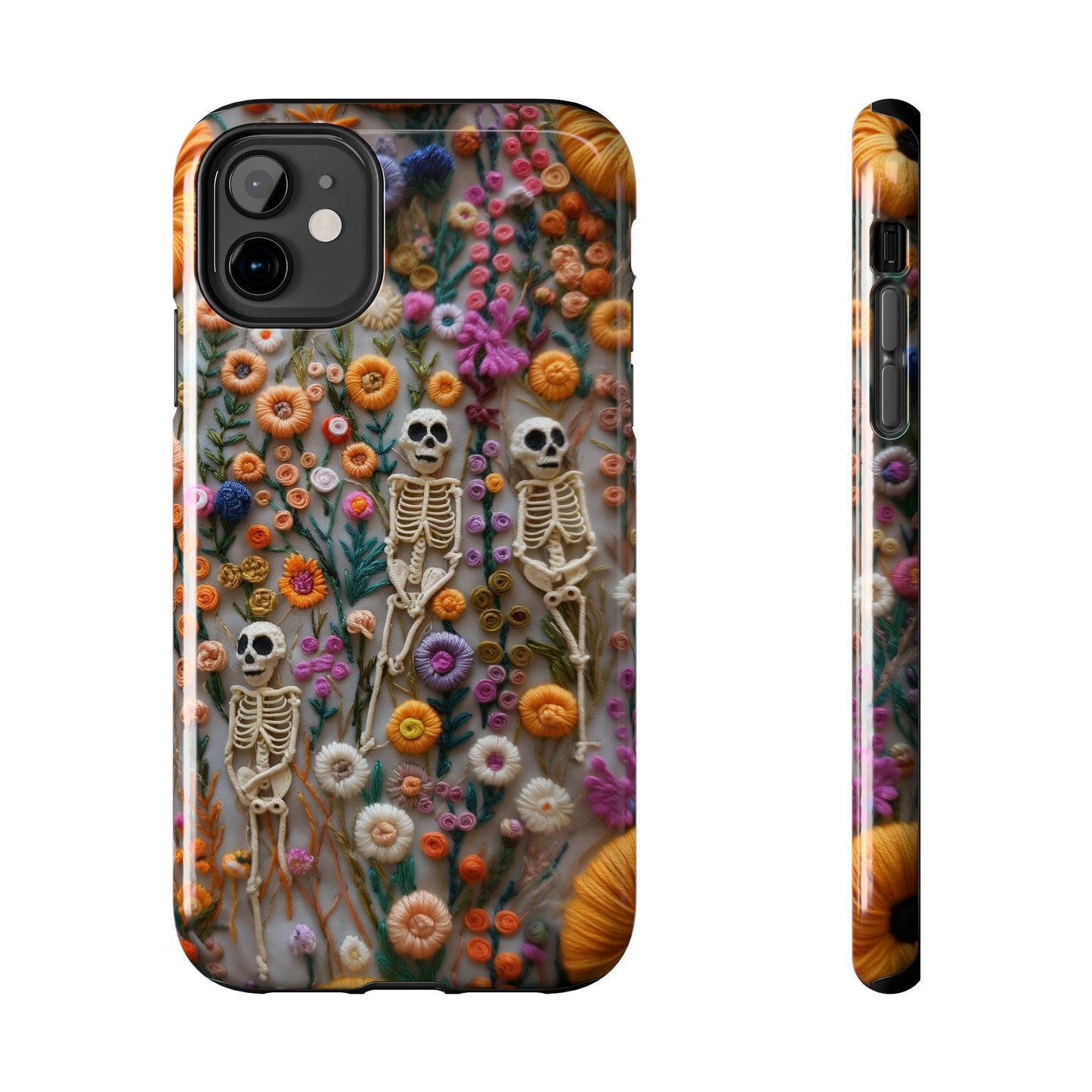 Vintage Skeletons in Floral Bloom Phone Case – Unique Artistic Design for iPhone, Samsung, Tough cases