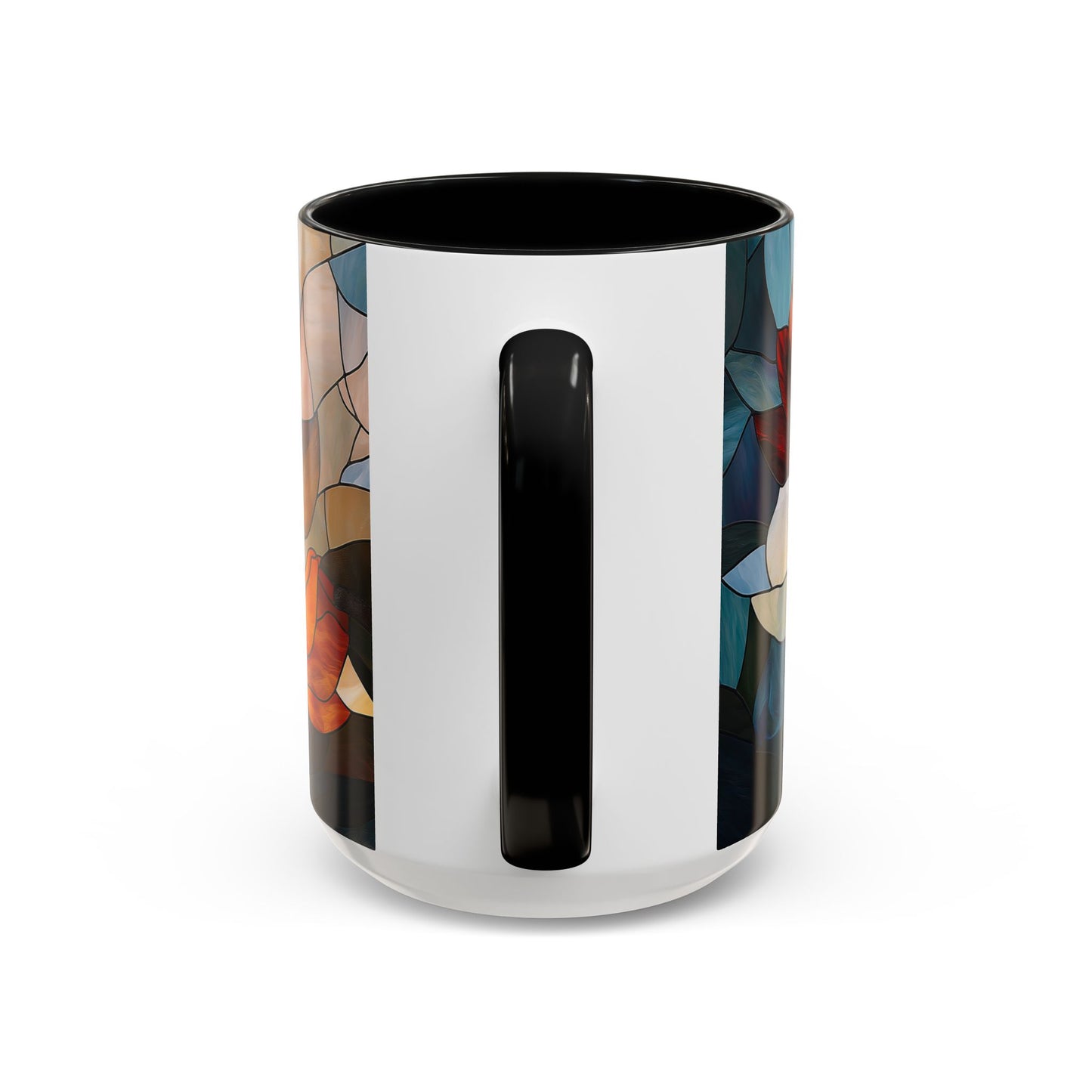 Stained Glass Floral Coffee Mug, Floral Art Drinkware, Gift for Flower Lovers, Home Decor, Mother's Day Present
