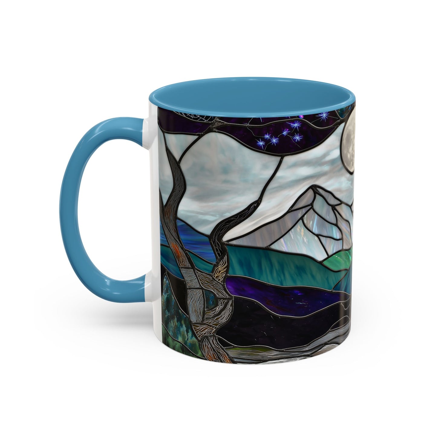 Stained Glass Mountains Mug Mountain Range Coffee Mug Outdoor Lover Gift Outdoor Designs Cup Adventure Mug Hiking Moutain Lover Gift 15oz