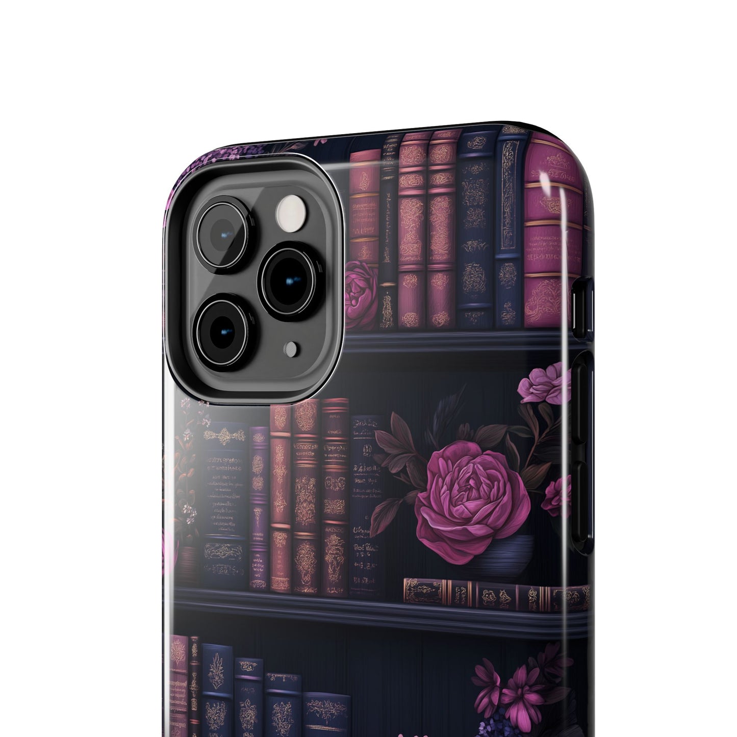 Goth dark academia books floral purple Phone