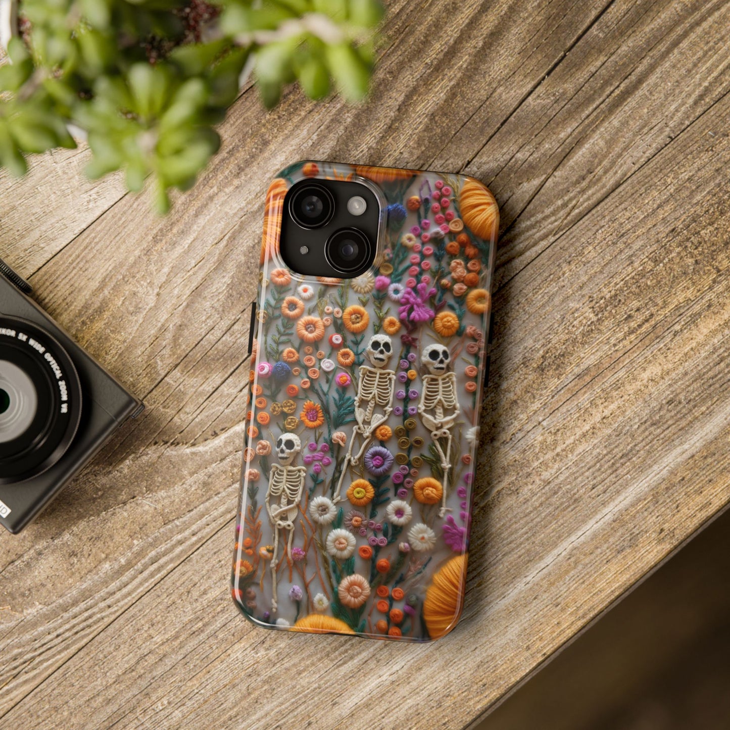 Vintage Skeletons in Floral Bloom Phone Case – Unique Artistic Design for iPhone, Samsung, Tough cases - NovaFlair