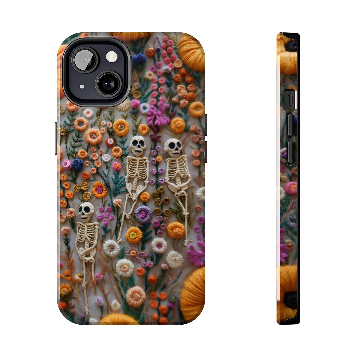 Vintage Skeletons in Floral Bloom Phone Case – Unique Artistic Design for iPhone, Samsung, Tough cases