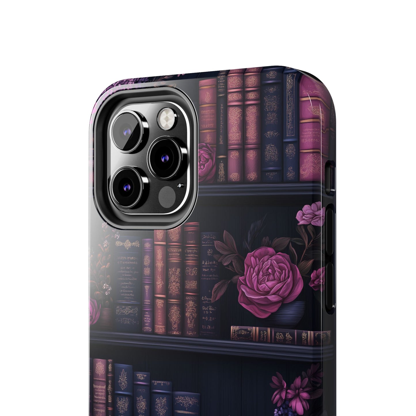 Goth dark academia books floral purple Phone