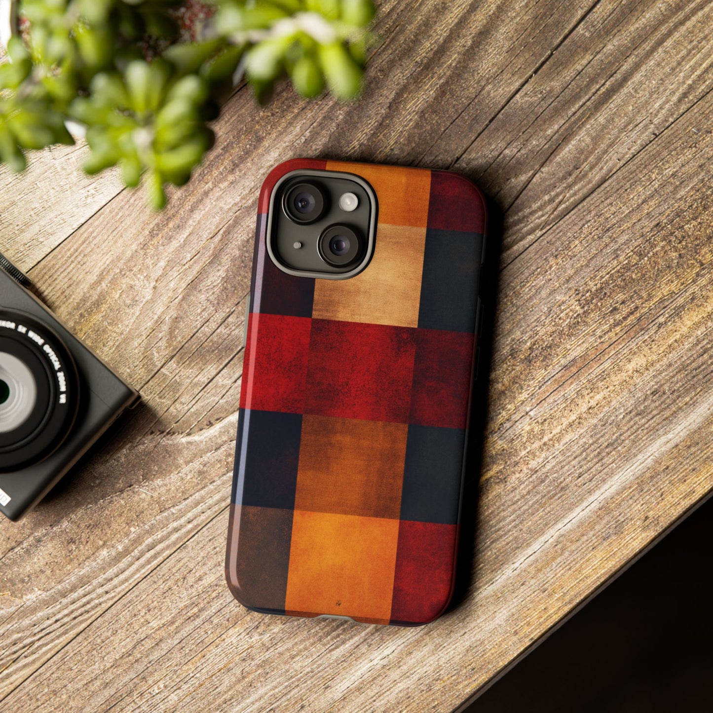 Rustic Plaid Pattern Phone Case – Cozy Fall Design for iPhone, Samsung, Google Pixel