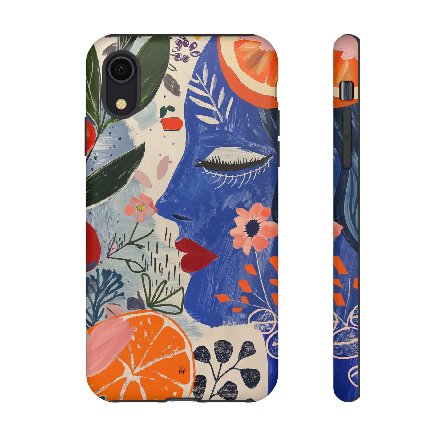 Vibrant Abstract Face & Floral Phone Case – Artistic Design for iPhone, Samsung, Google Pixel