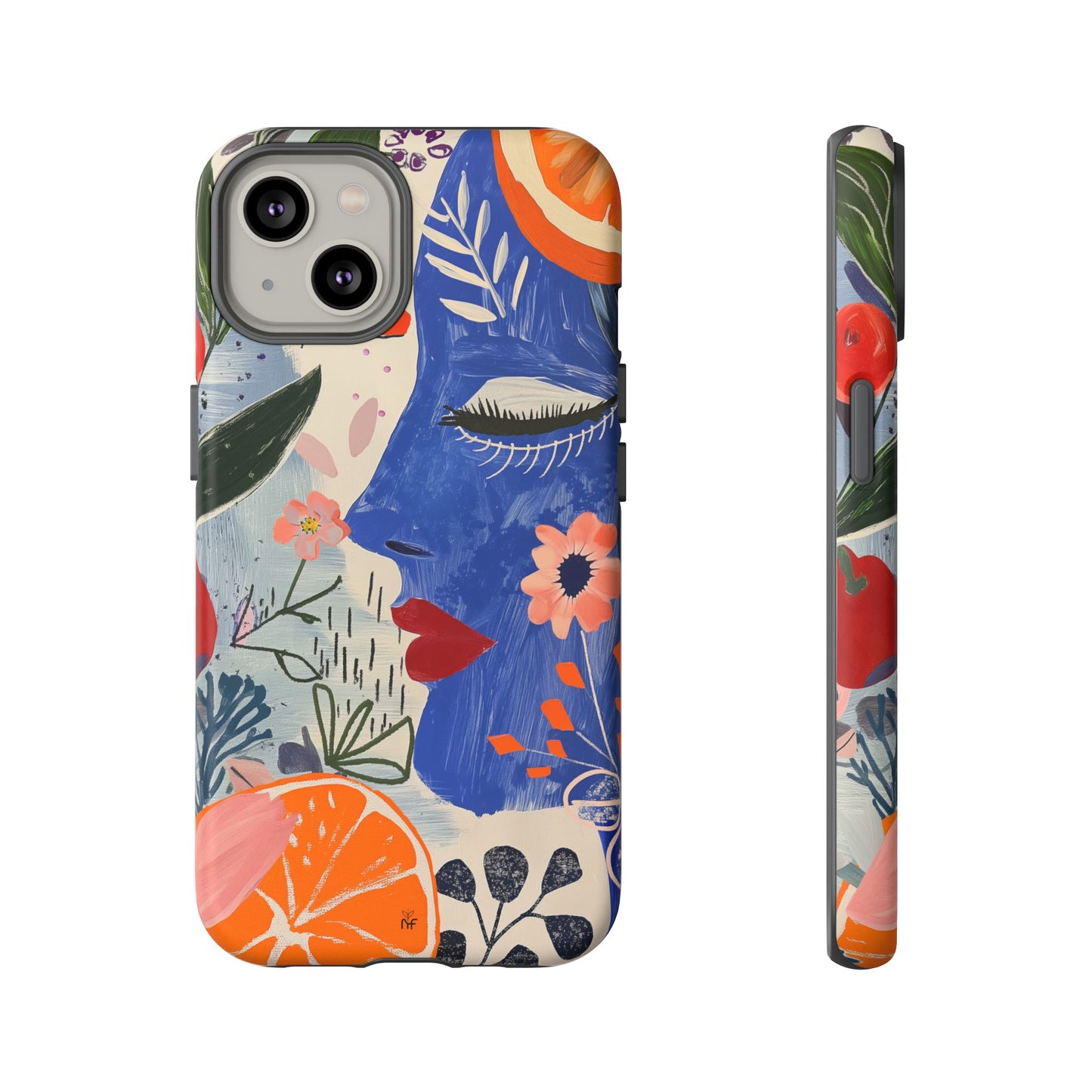Vibrant Abstract Face & Floral Phone Case – Artistic Design for iPhone, Samsung, Google Pixel
