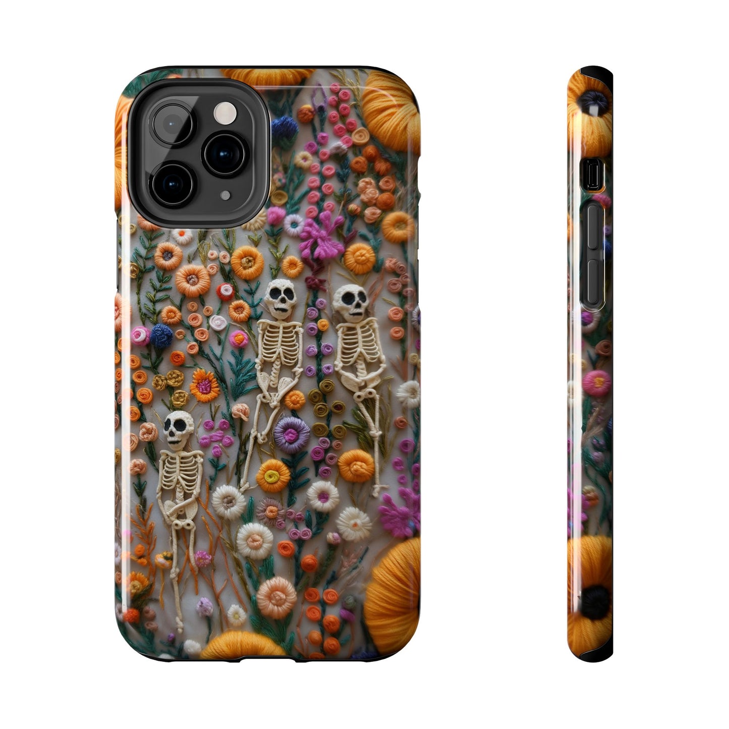 Vintage Skeletons in Floral Bloom Phone Case – Unique Artistic Design for iPhone, Samsung, Tough cases