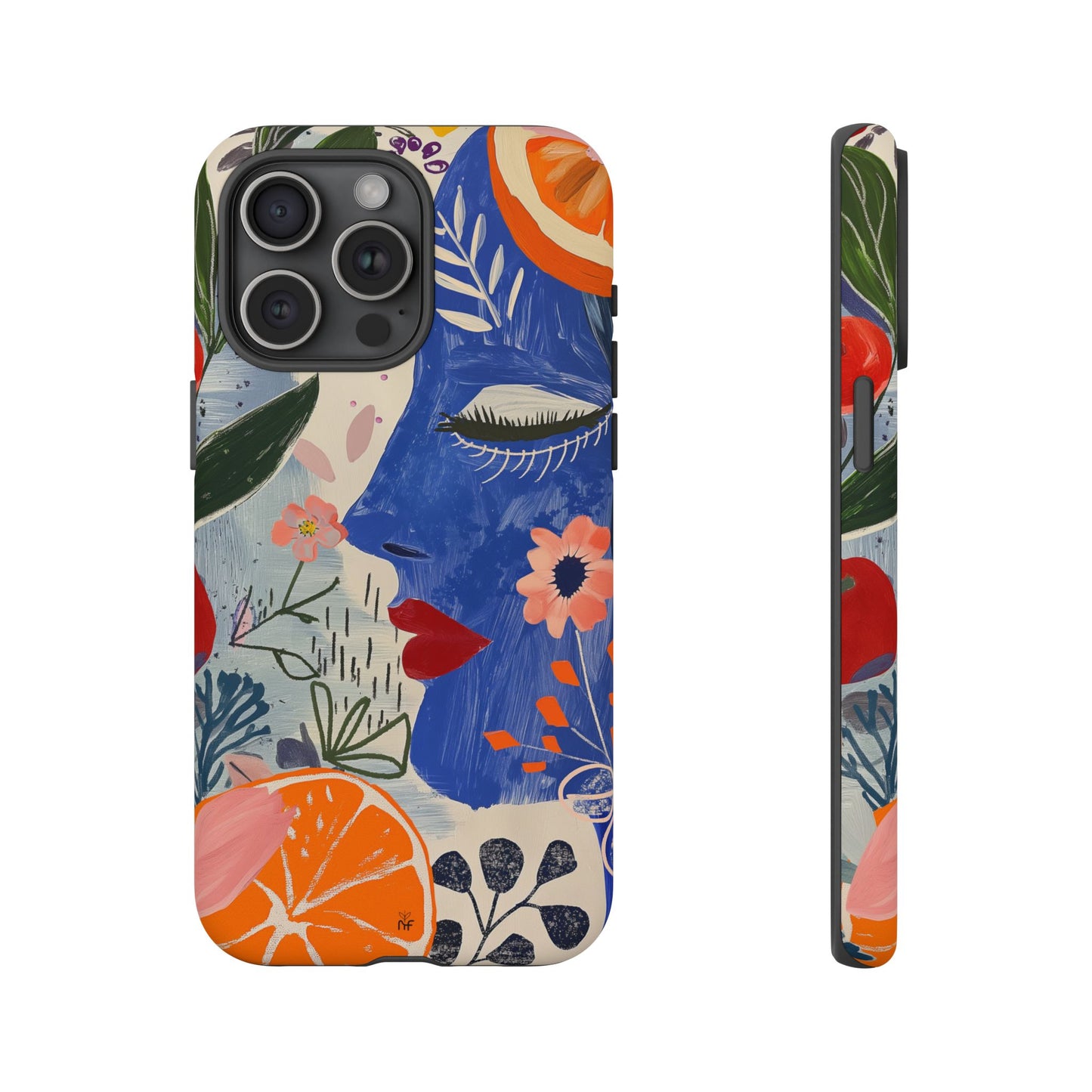 Vibrant Abstract Face & Floral Phone Case – Artistic Design for iPhone, Samsung, Google Pixel