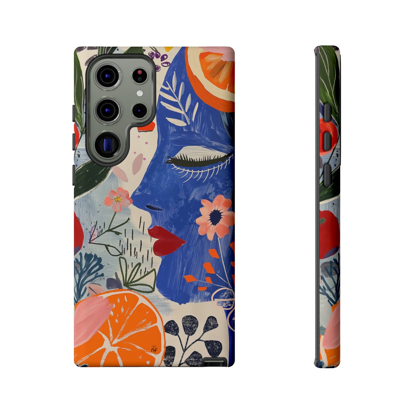 Vibrant Abstract Face & Floral Phone Case – Artistic Design for iPhone, Samsung, Google Pixel