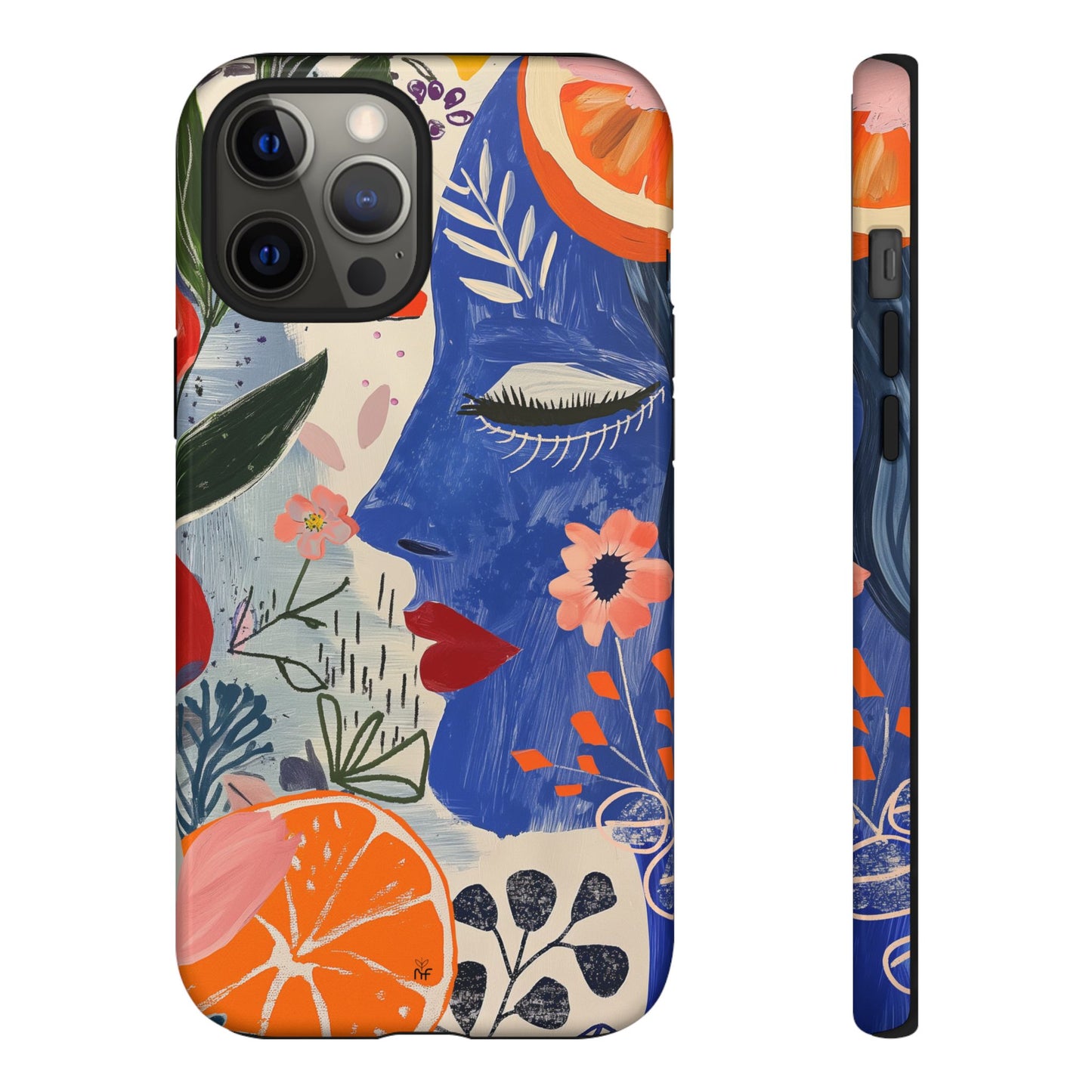 Vibrant Abstract Face & Floral Phone Case – Artistic Design for iPhone, Samsung, Google Pixel