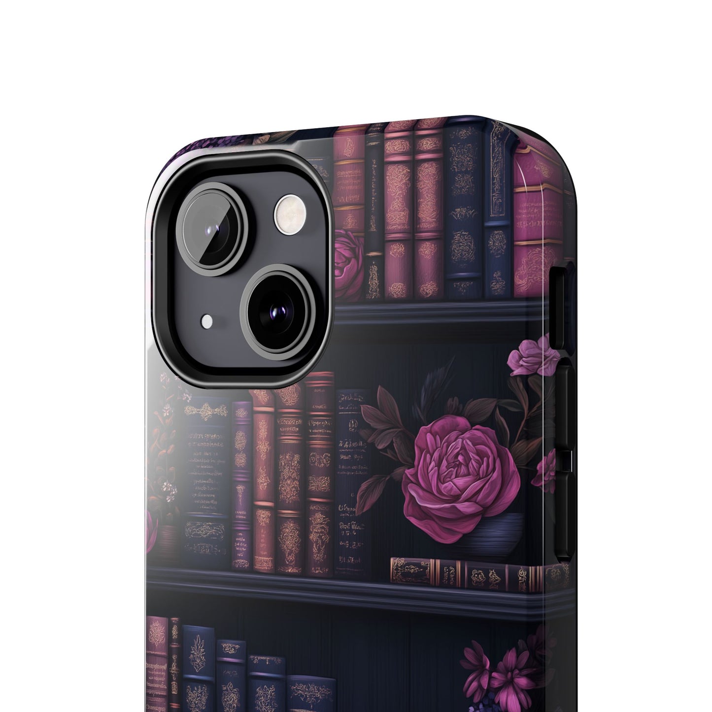 Goth dark academia books floral purple Phone