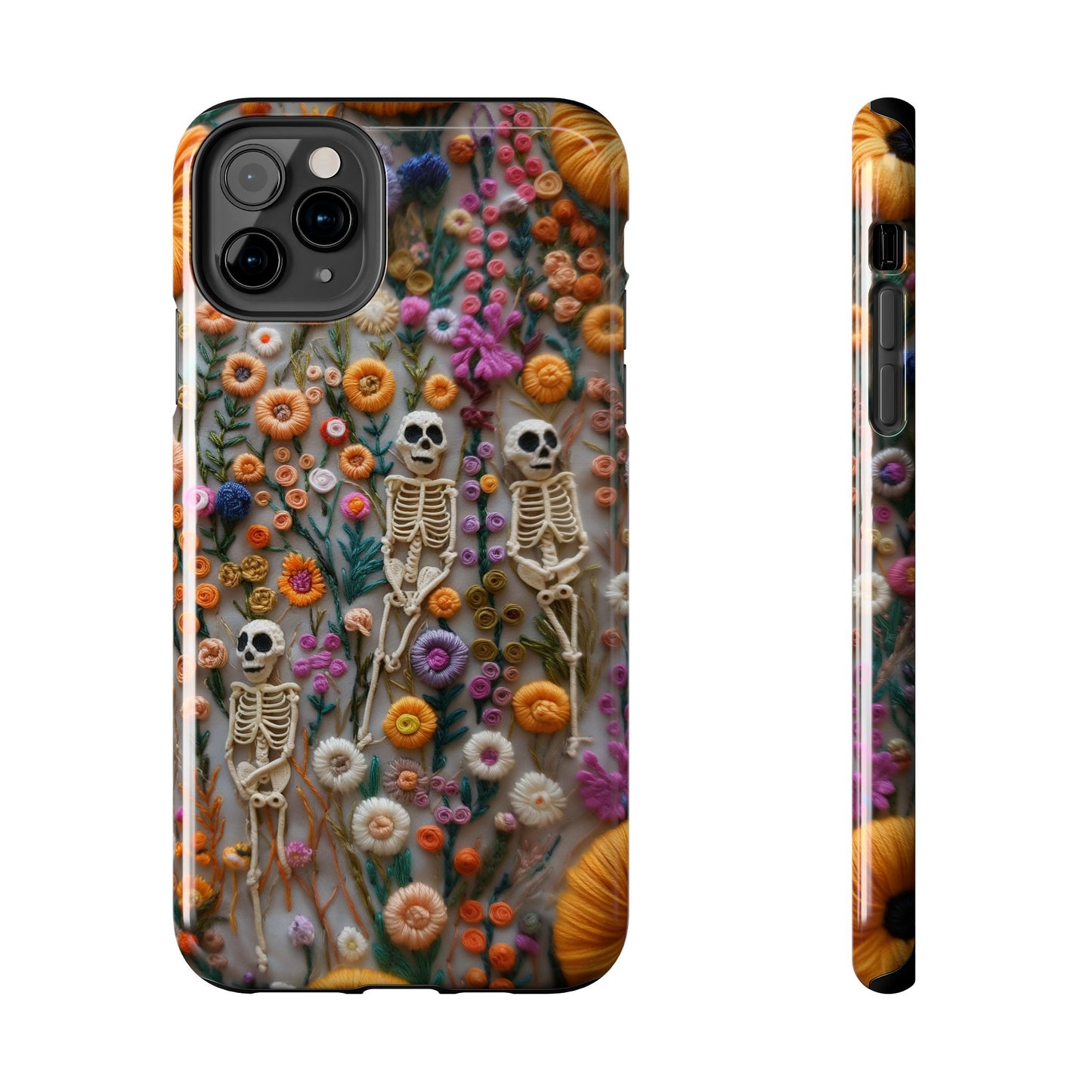 Vintage Skeletons in Floral Bloom Phone Case – Unique Artistic Design for iPhone, Samsung, Tough cases