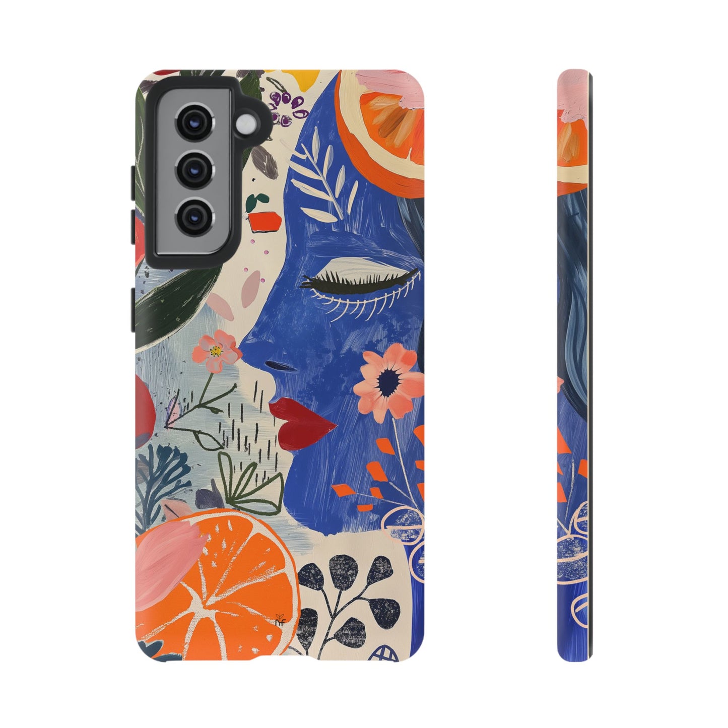 Vibrant Abstract Face & Floral Phone Case – Artistic Design for iPhone, Samsung, Google Pixel
