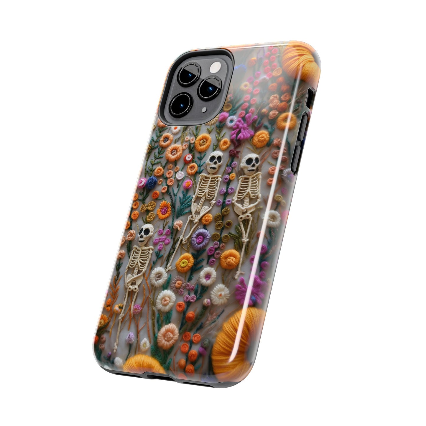 Vintage Skeletons in Floral Bloom Phone Case – Unique Artistic Design for iPhone, Samsung, Tough cases