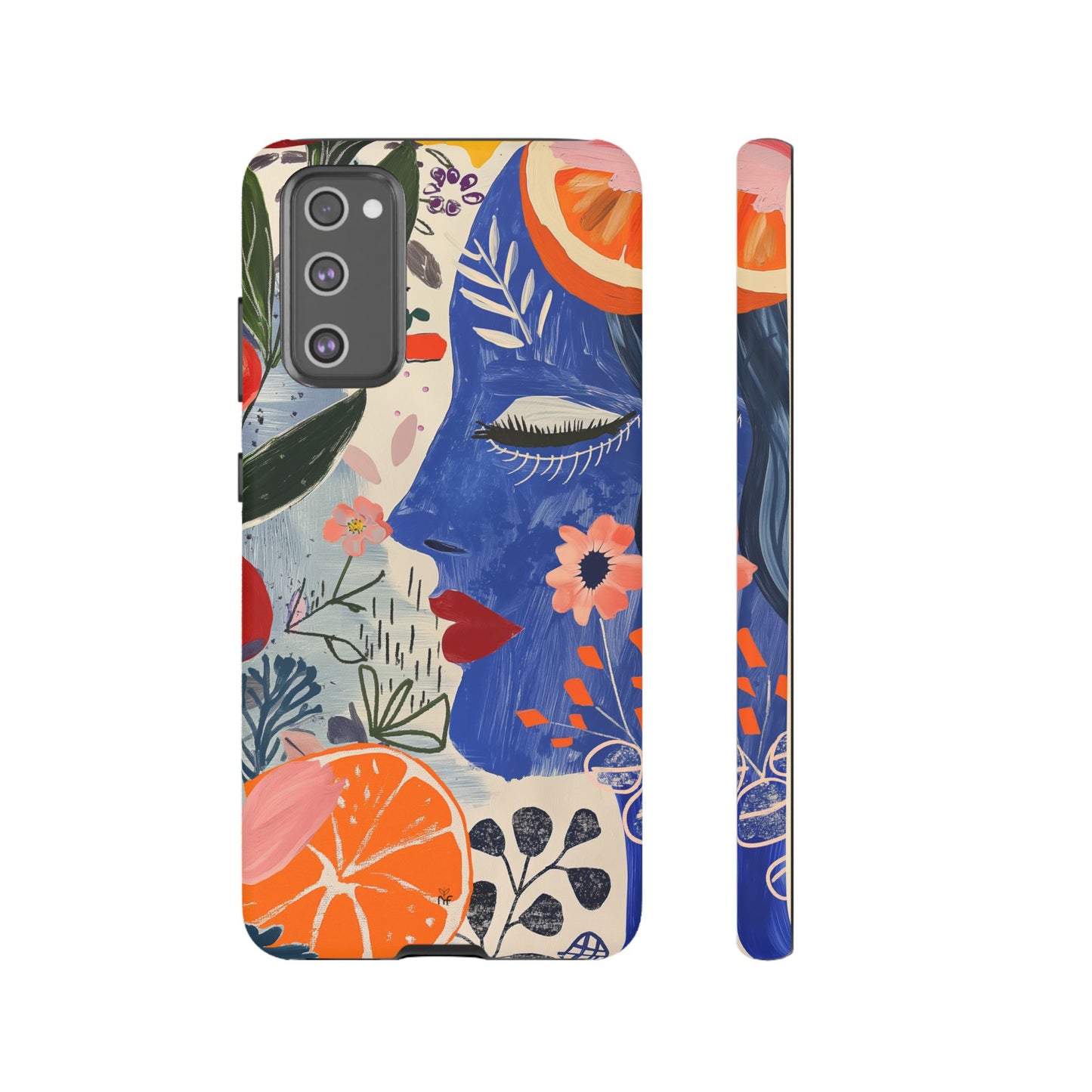 Vibrant Abstract Face & Floral Phone Case – Artistic Design for iPhone, Samsung, Google Pixel