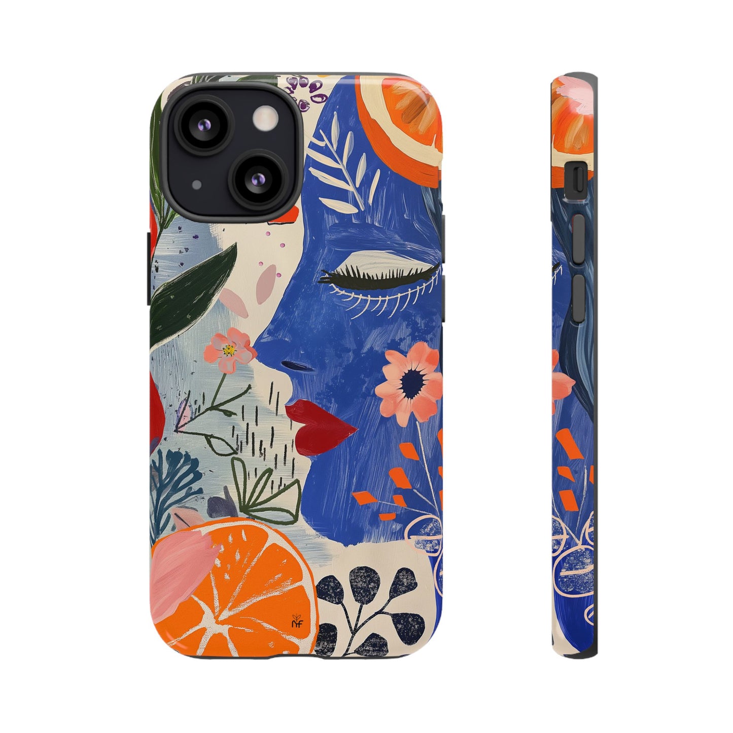 Vibrant Abstract Face & Floral Phone Case – Artistic Design for iPhone, Samsung, Google Pixel