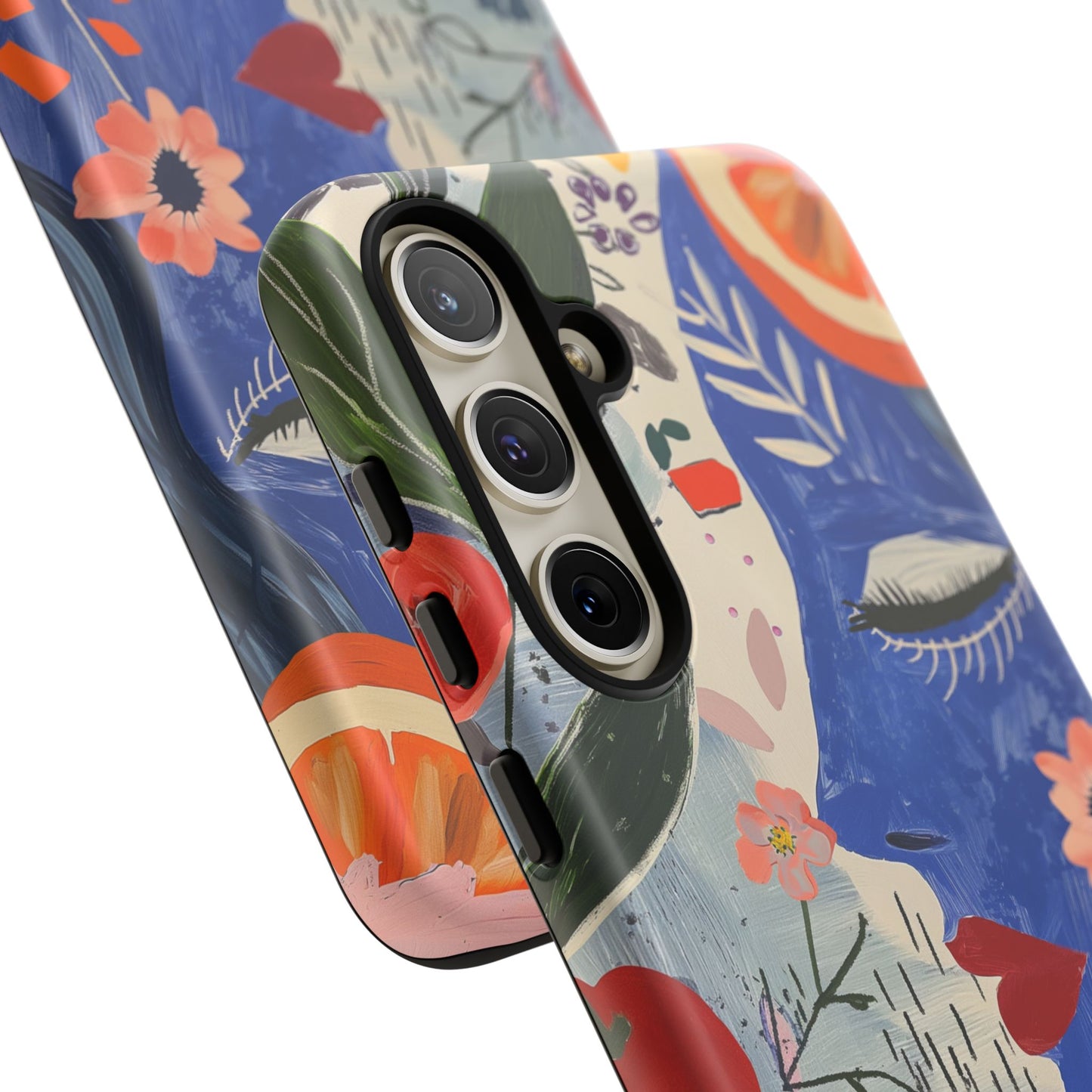 Vibrant Abstract Face & Floral Phone Case – Artistic Design for iPhone, Samsung, Google Pixel