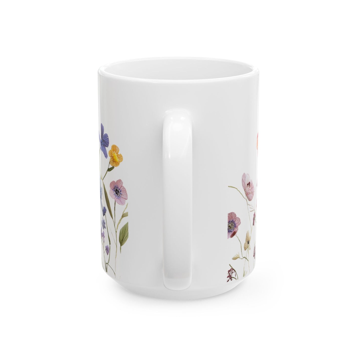 Floral Ceramic Coffee Mug - Elegant Flower Design for Nature Lovers, Gift for Her, Tea Lover's Mug, Home Decor, Mother's Day