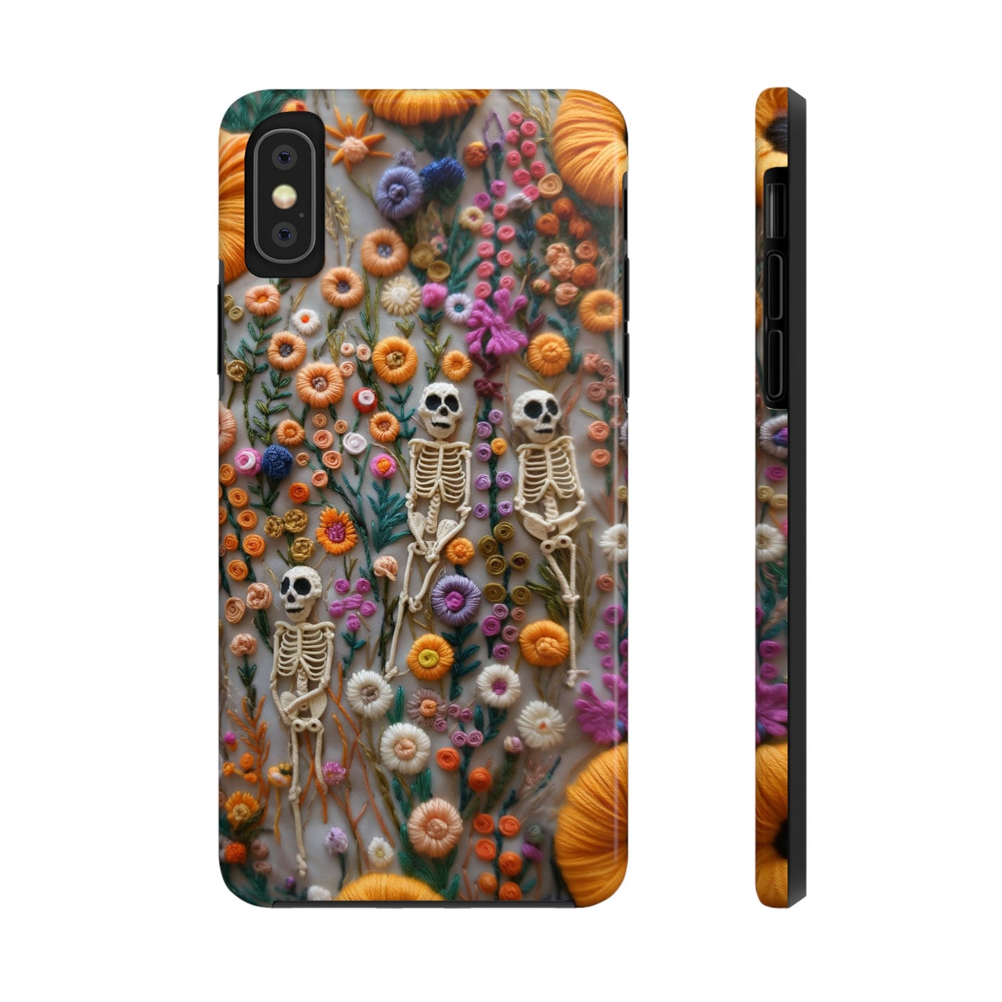 Vintage Skeletons in Floral Bloom Phone Case – Unique Artistic Design for iPhone, Samsung, Tough cases - NovaFlair