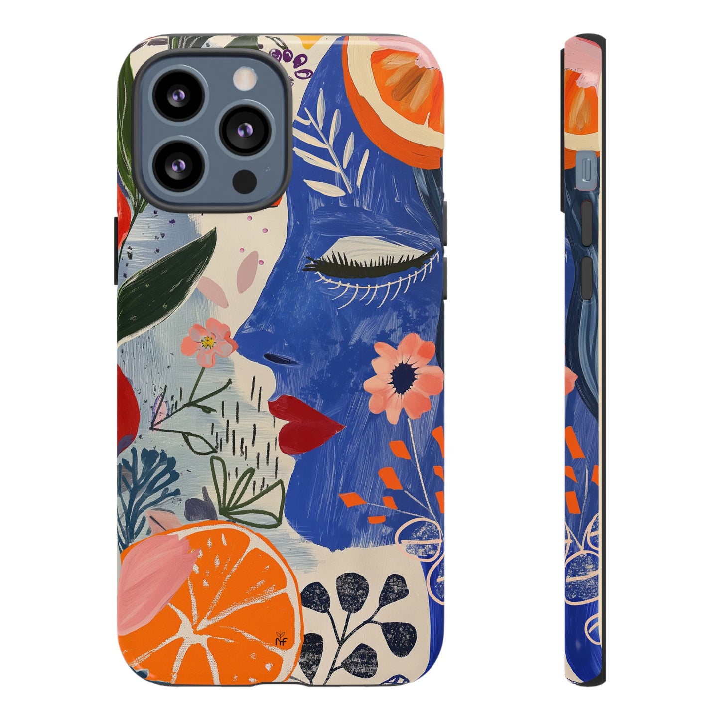 Vibrant Abstract Face & Floral Phone Case – Artistic Design for iPhone, Samsung, Google Pixel