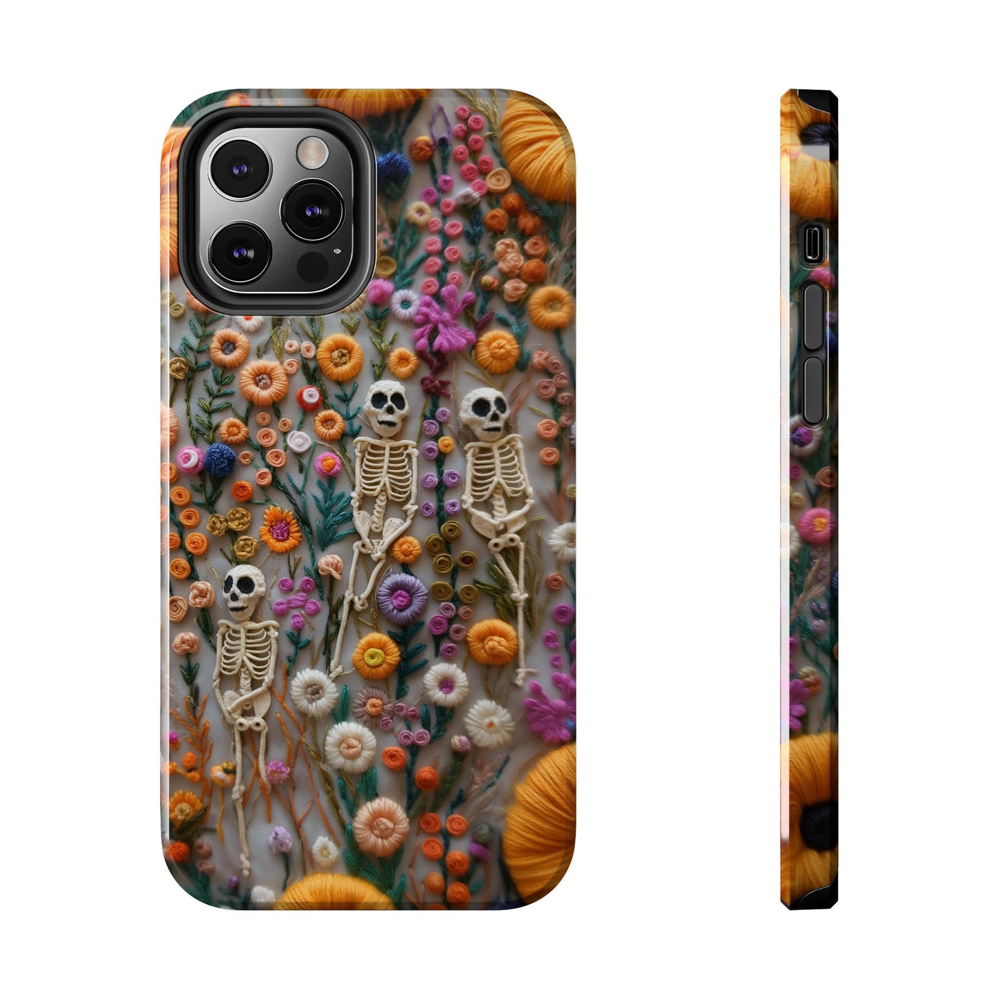 Vintage Skeletons in Floral Bloom Phone Case – Unique Artistic Design for iPhone, Samsung, Tough cases