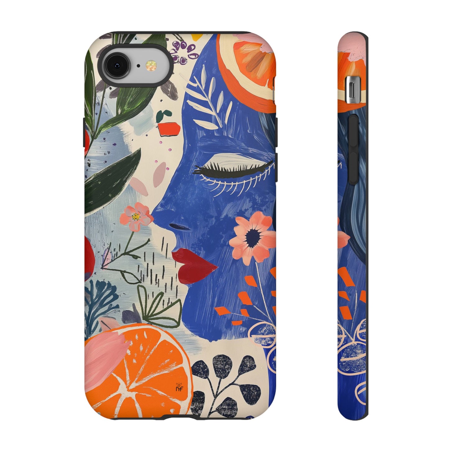 Vibrant Abstract Face & Floral Phone Case – Artistic Design for iPhone, Samsung, Google Pixel