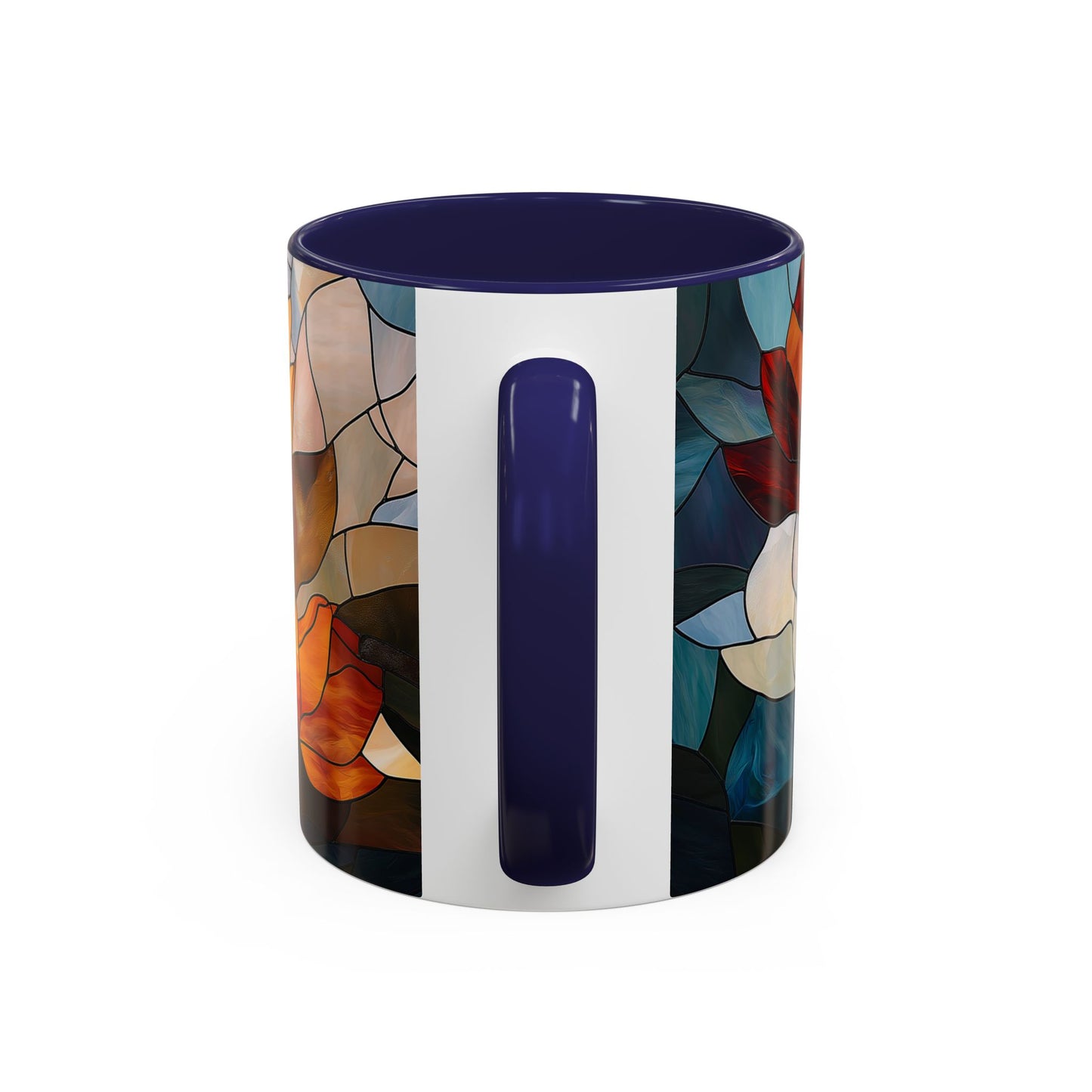 Stained Glass Floral Coffee Mug, Floral Art Drinkware, Gift for Flower Lovers, Home Decor, Mother's Day Present