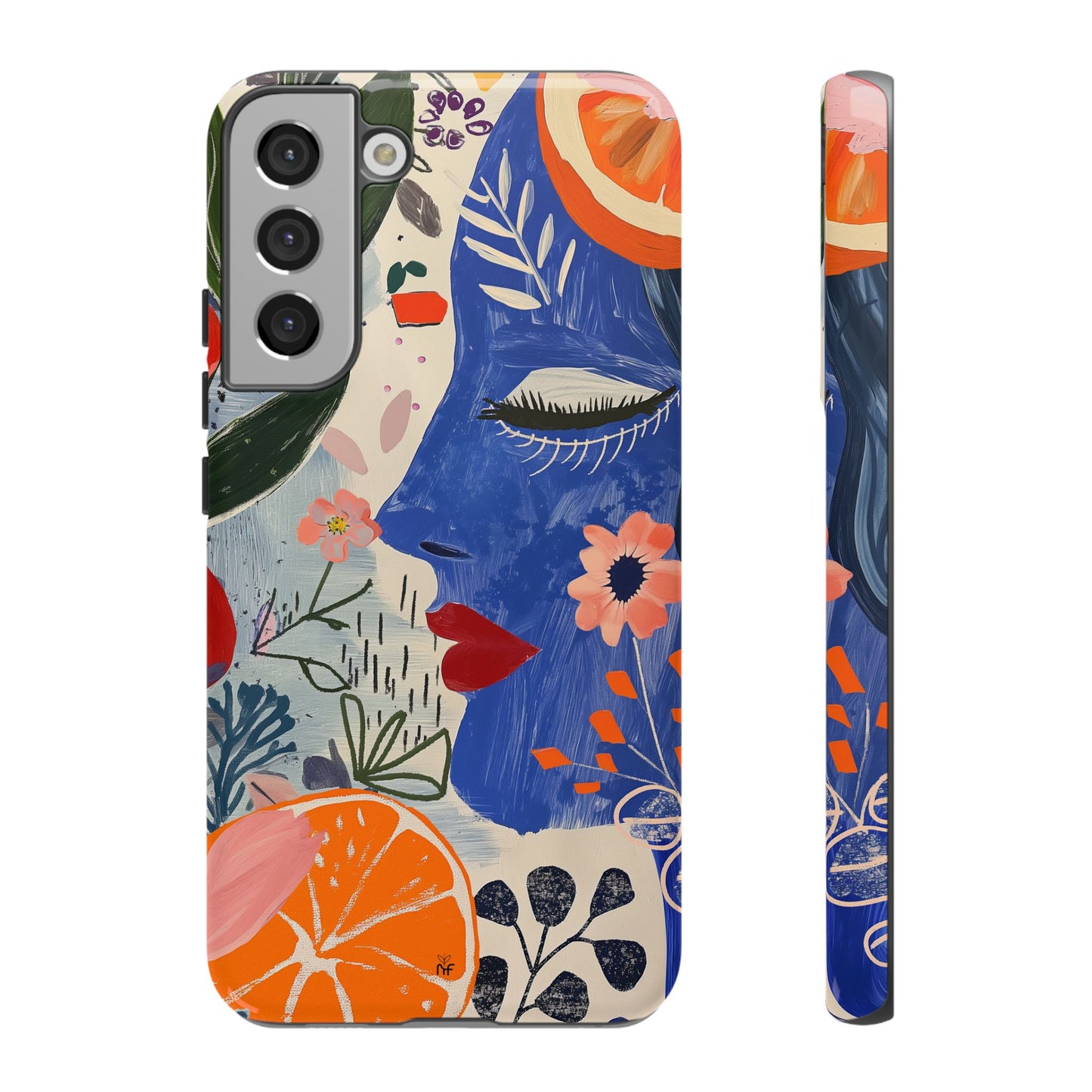 Vibrant Abstract Face & Floral Phone Case – Artistic Design for iPhone, Samsung, Google Pixel